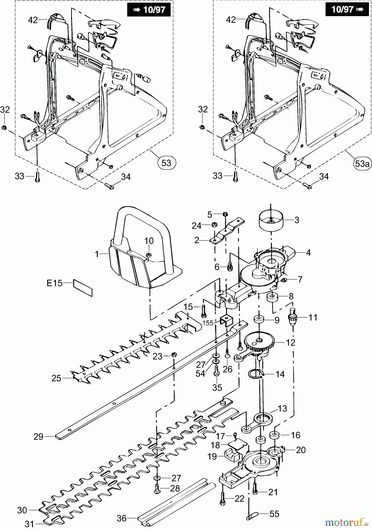 Dolmar Heckenscheren Benzin HT-2256 D 4 Griffe, Getriebe, Scherblatt