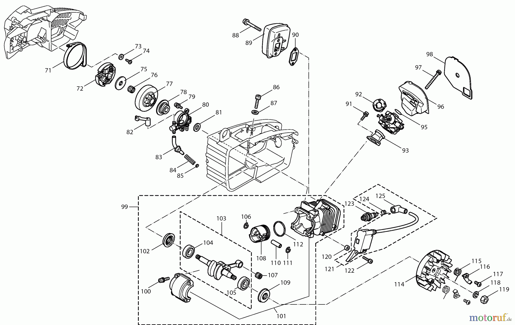  Dolmar Kettensägen Benzin Kettensäge PS-221 TH 2  Motor