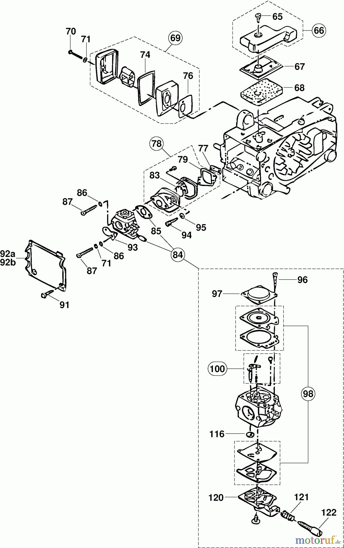  Dolmar Kettensägen Benzin Kettensäge PS-3300 TH 3  Vergaser, Luftfilter, Schalldämpfer