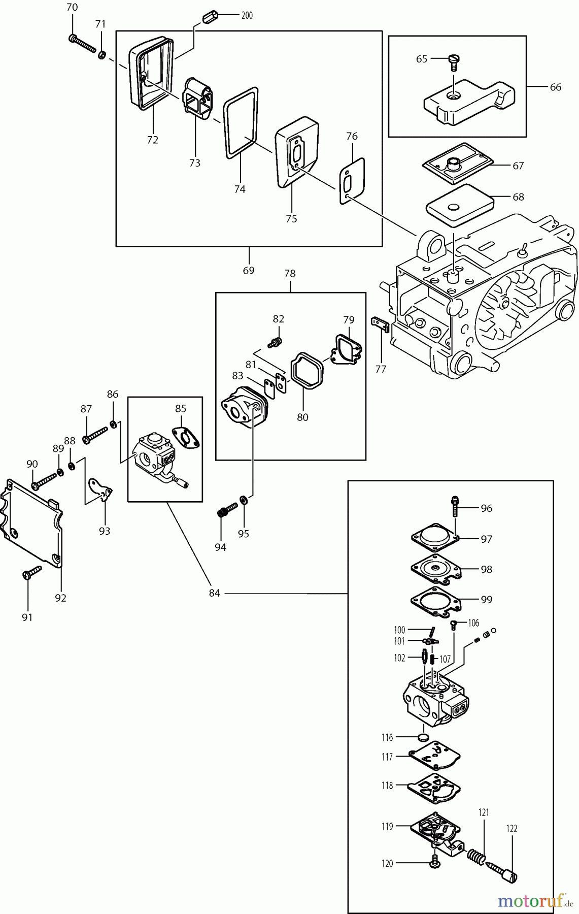  Dolmar Kettensägen Benzin Kettensäge PS-3300 TH (USA) 2  Vergaser, Luftfilter, Schalldämpfer