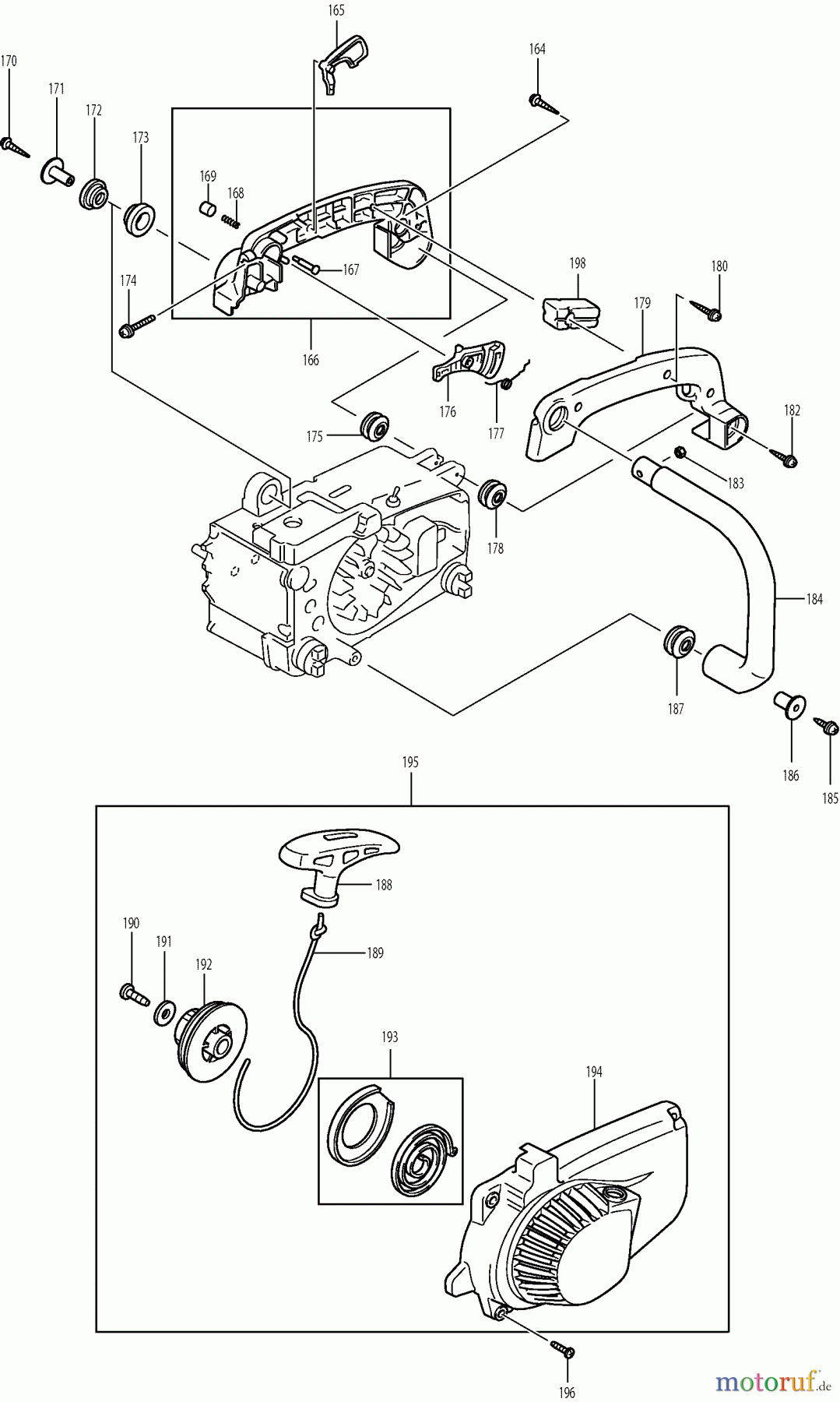 Dolmar Kettensägen Benzin Kettensäge PS-3300 TH (USA) 4  Anwerfvorrichtung, Griffe