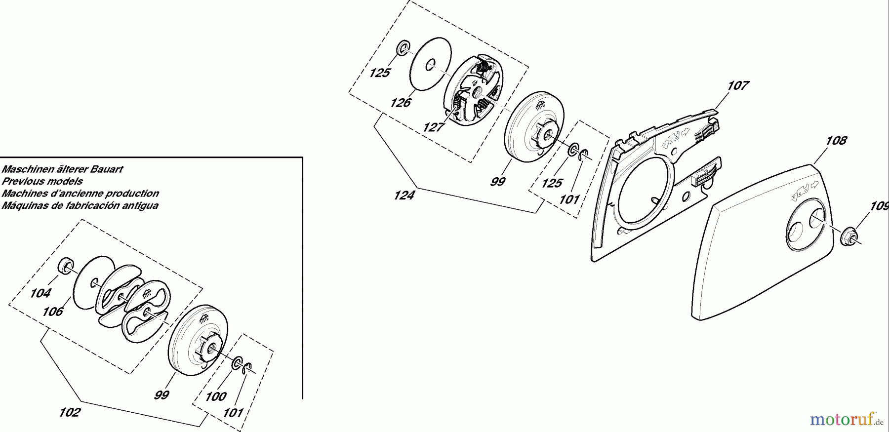 Dolmar Kettensägen Benzin Kettensäge PS-3 5 Kupplung