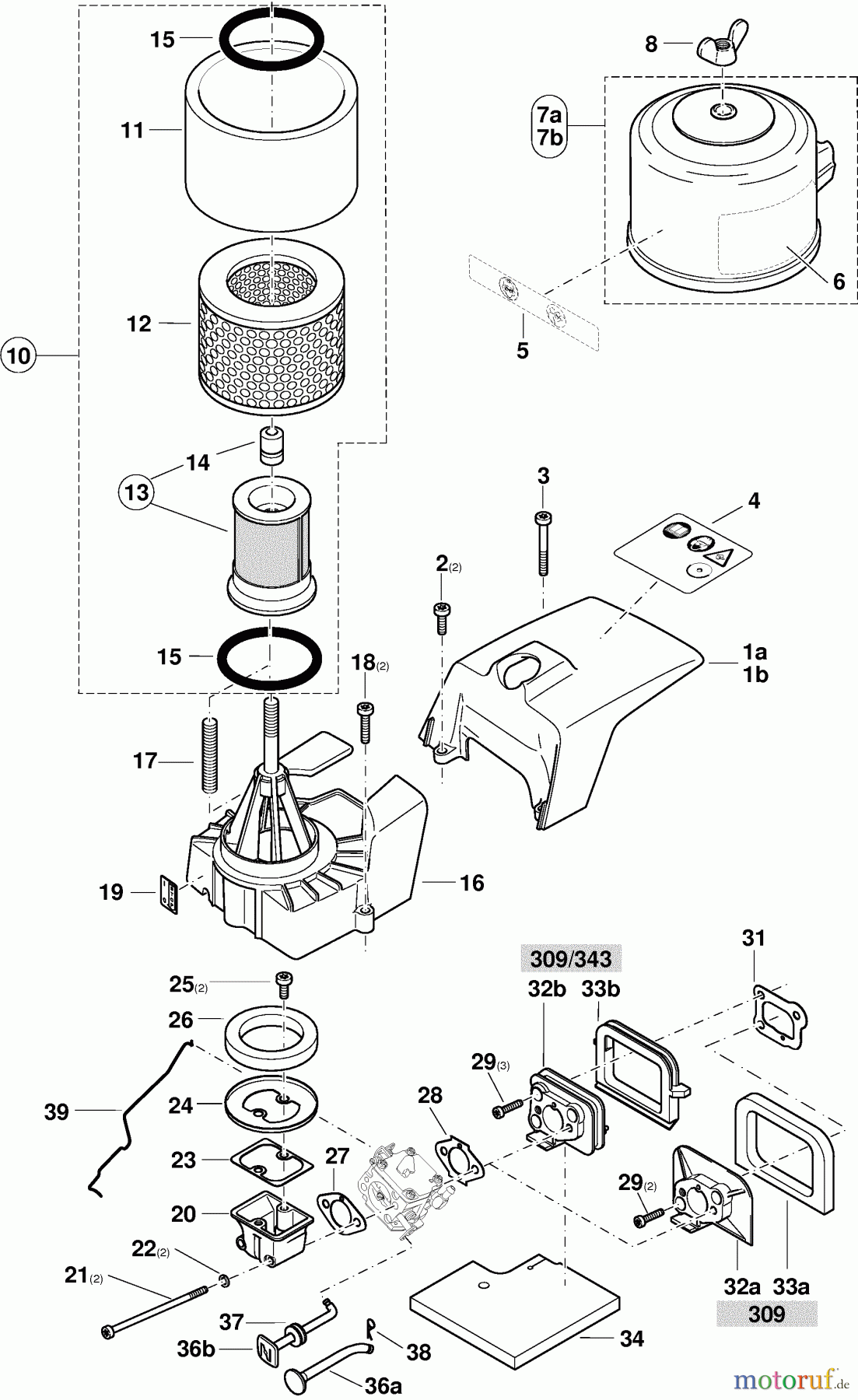  Dolmar Trennschleifer Benzin 343 6  Abdeckhaube, Luftfilter