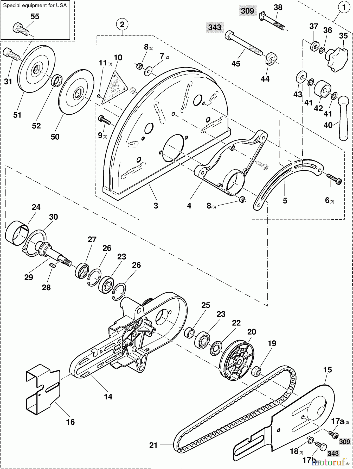 Dolmar Trennschleifer Benzin 343 8 Trennschleifervorsatz kpl., Schutzhaube kpl.