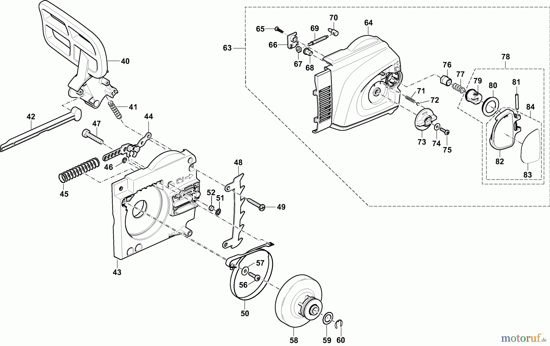  Dolmar Kettensägen Elektro Kettensäge ES-153 A 2  Kupplung, Kettenbremse