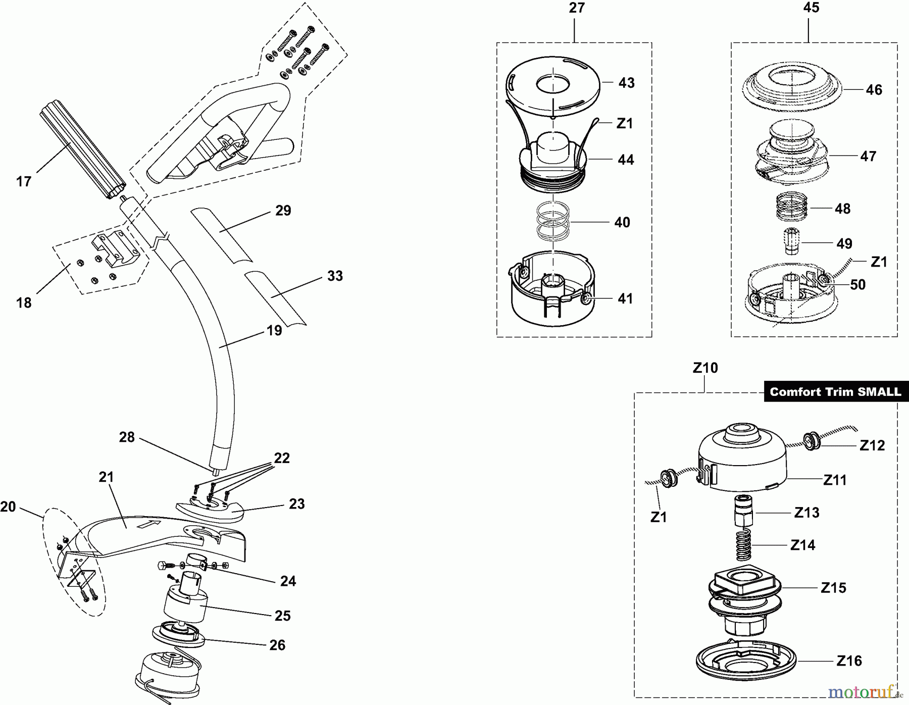  Dolmar Motorsensen & Trimmer Elektro ET-100 C 3  Schaftrohr, Schutzhaube