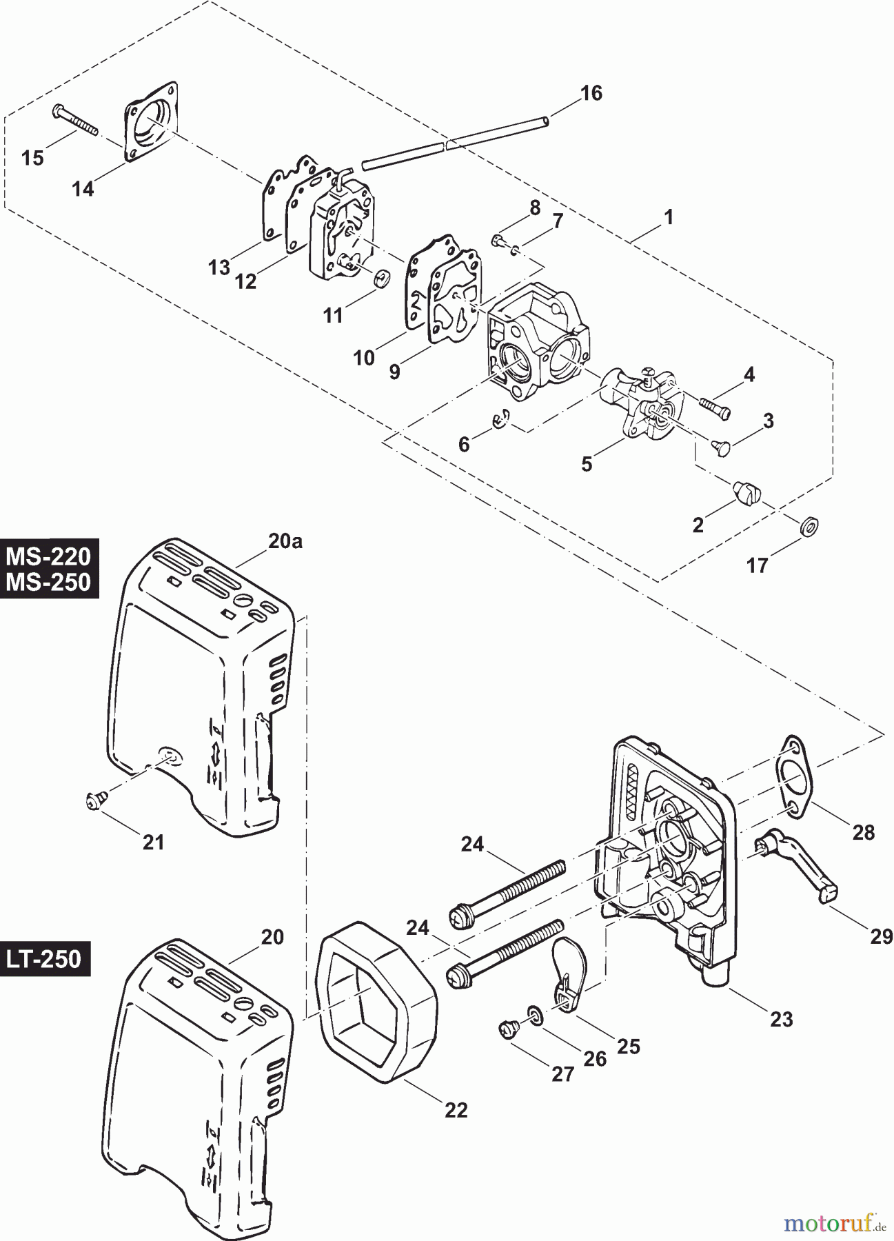 Dolmar Motorsensen & Trimmer Benzin 2-Takt LT250 4 Vergaser, Luftfilter