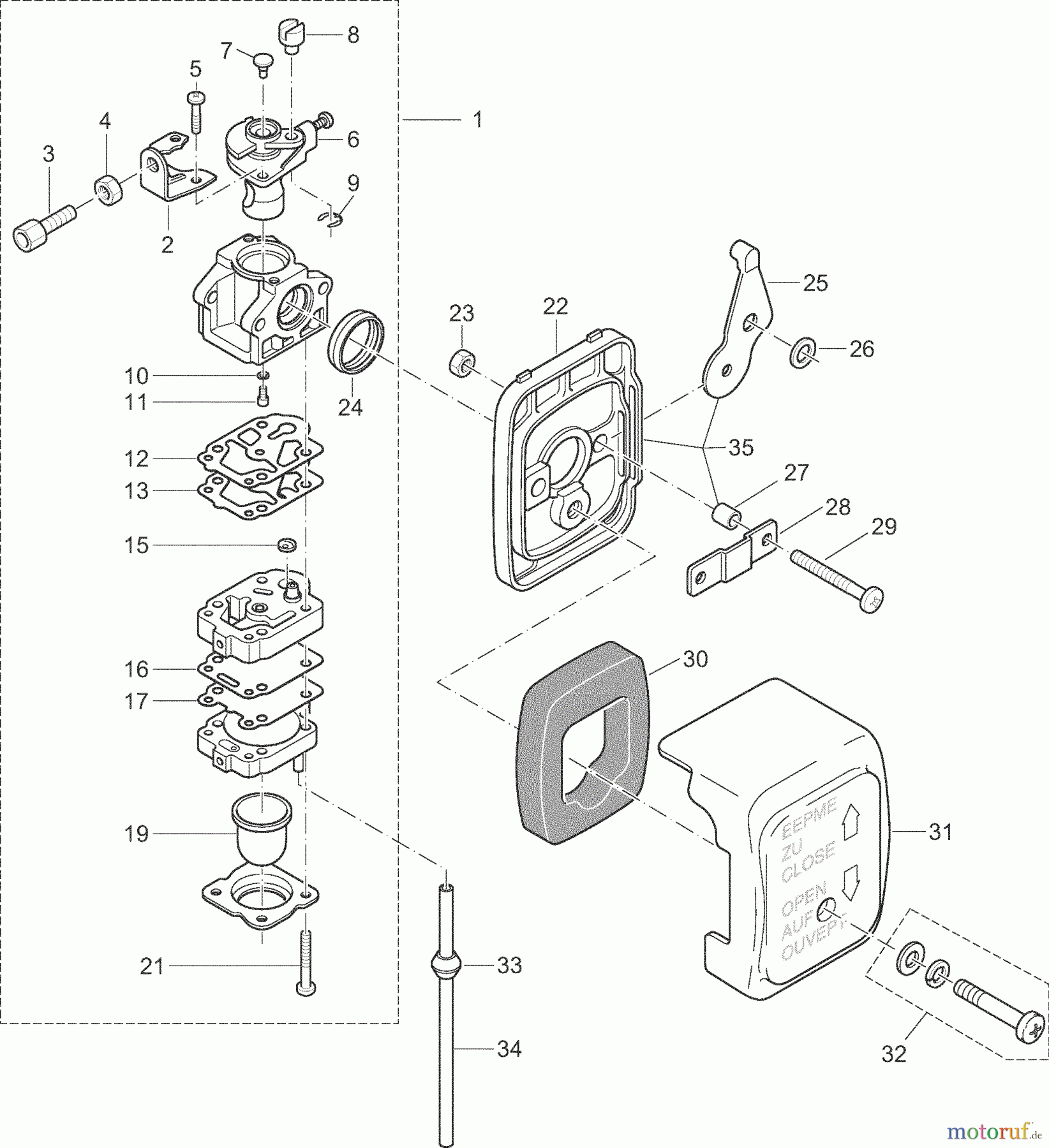 Dolmar Motorsensen & Trimmer Benzin 2-Takt MS-3100 8 Vergaserteile