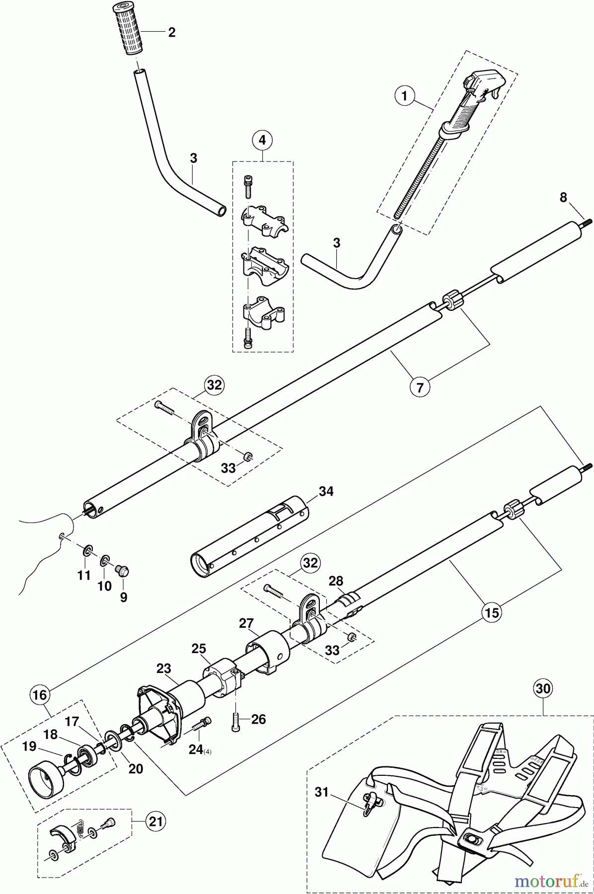 Dolmar Motorsensen & Trimmer Benzin 2-Takt MS-2600 9 Hauptrohr, Handgriff
