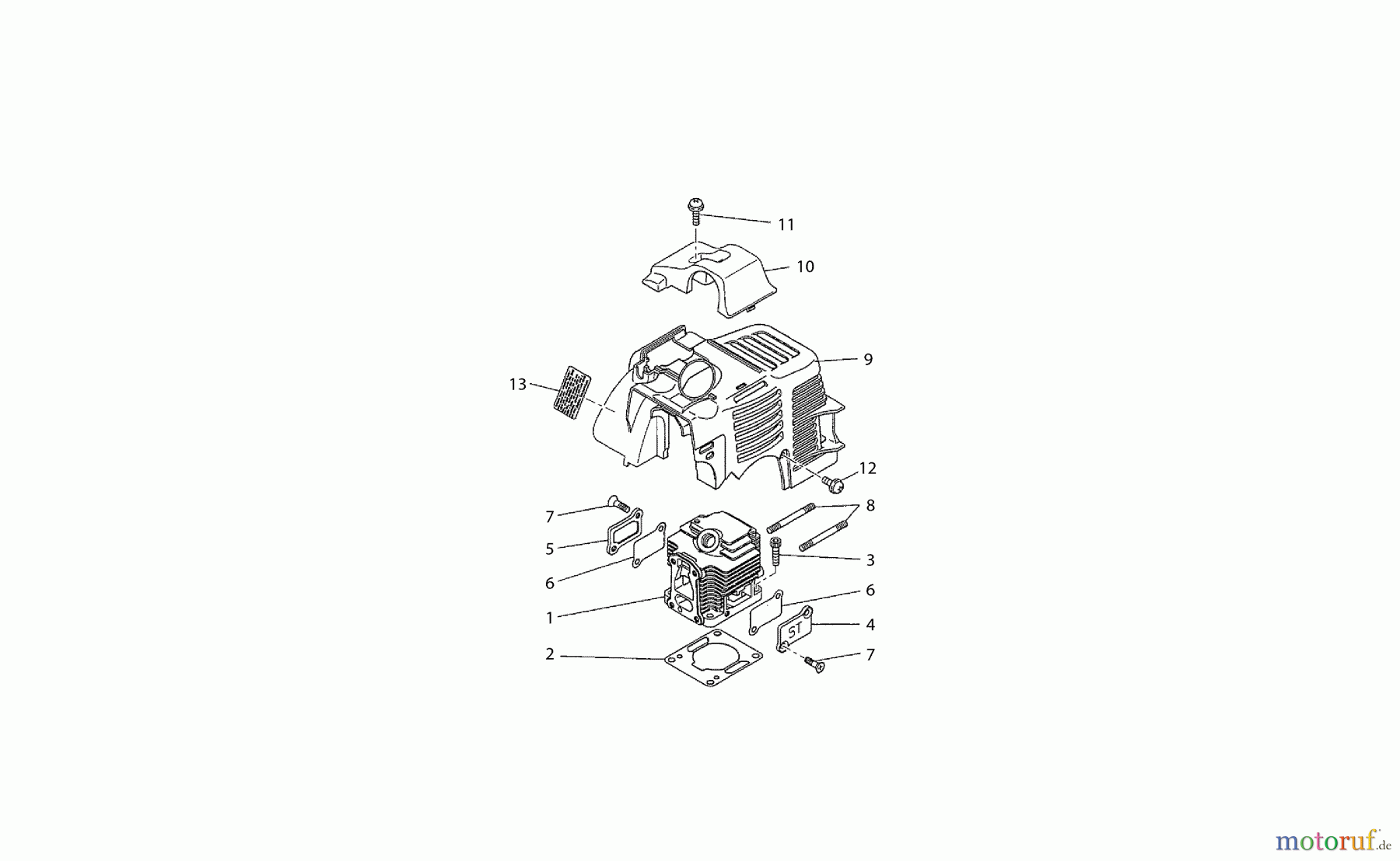 Dolmar Motorsensen & Trimmer Benzin 2-Takt MS-260 U (USA) 2 Zylinder, Abdeckhaube