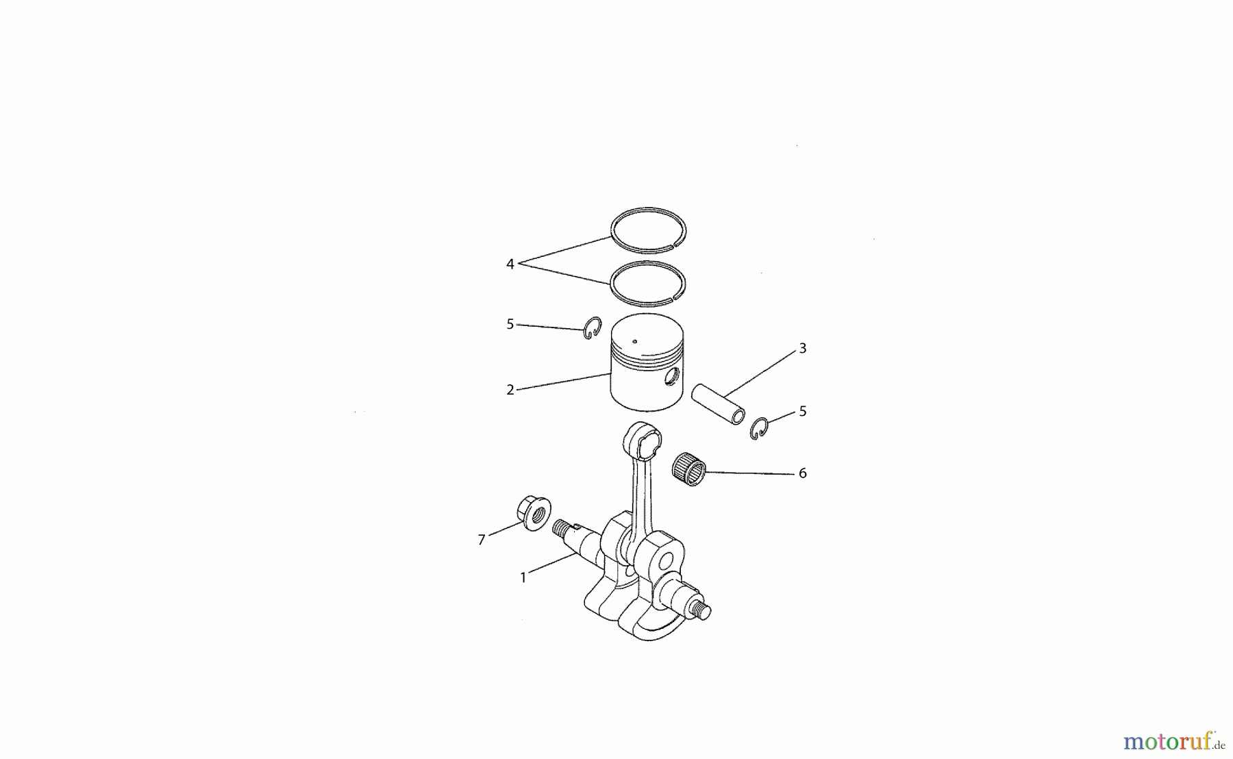 Dolmar Motorsensen & Trimmer Benzin 2-Takt MS-260 U (USA) 3 Kurbelwelle, Kolben