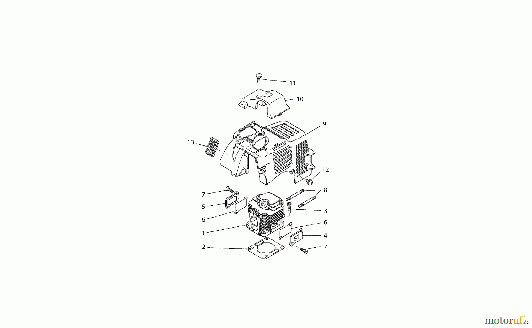 Dolmar Motorsensen & Trimmer Benzin 2-Takt MS-330 C 2 Zylinder, Abdeckhaube