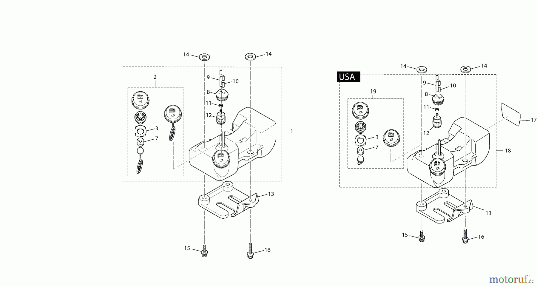 Dolmar Motorsensen & Trimmer Benzin 2-Takt MS-260 U (USA) 10 Kraftstofftank