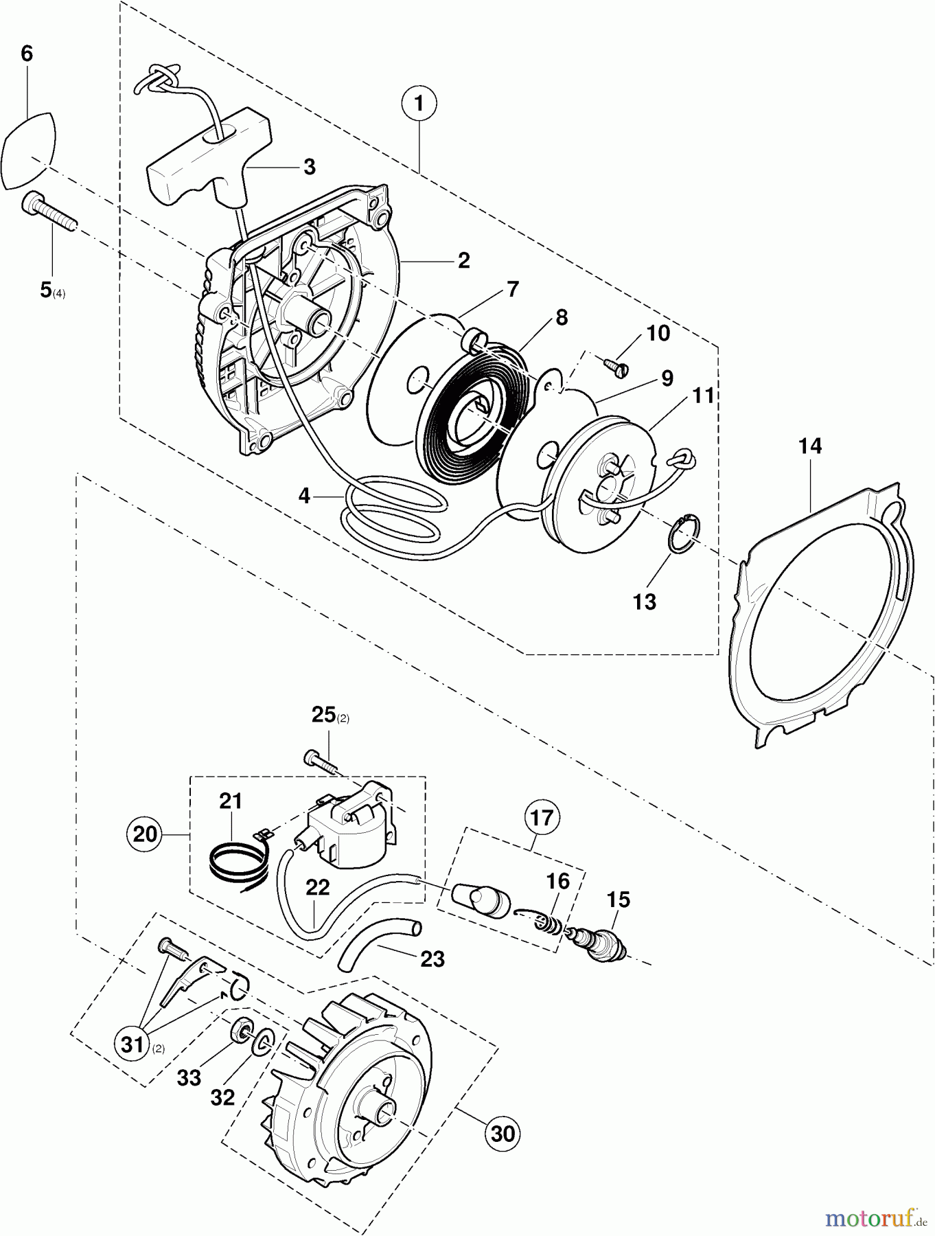Dolmar Kettensägen Benzin Kettensäge PS-6800 i 4 Zündelektronik, Anwerfvorrichtung