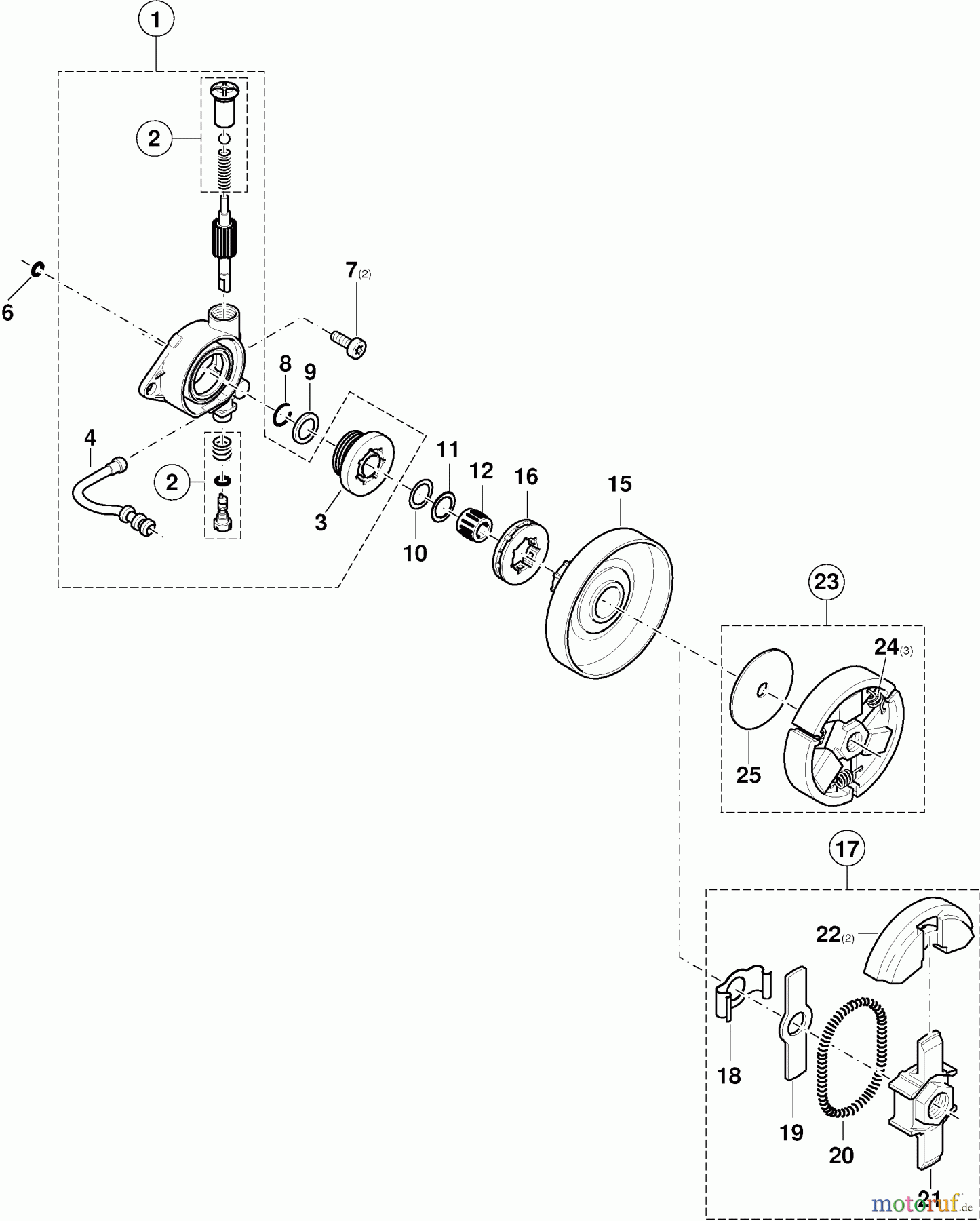  Dolmar Kettensägen Benzin Kettensäge PS-6000 i H 5  Ölpumpe, Kupplung