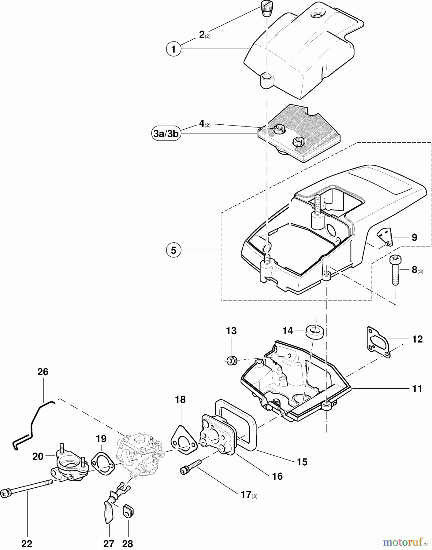  Dolmar Kettensägen Benzin Kettensäge PS-6800 i 7  Abdeckhaube, Luftfilter
