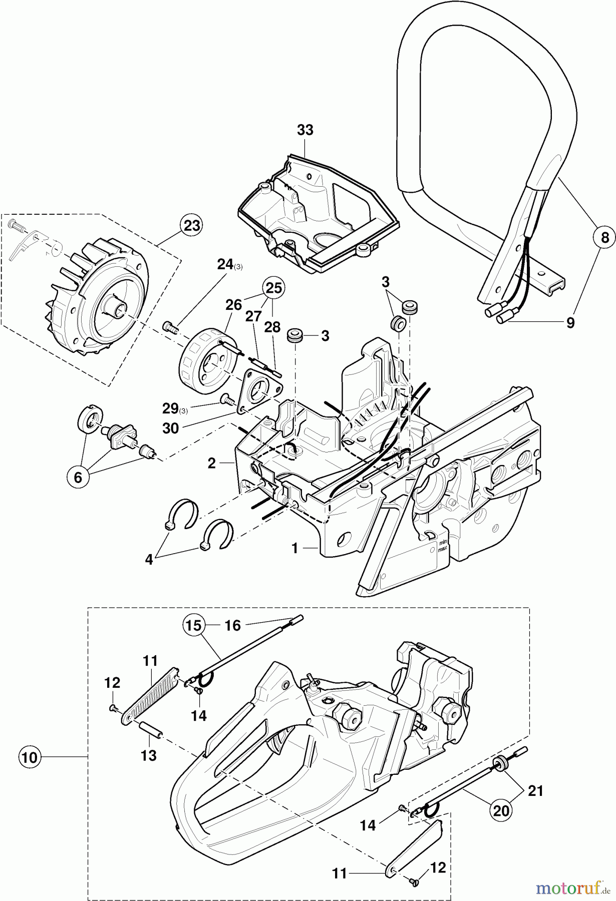  Dolmar Kettensägen Benzin Kettensäge PS-6800 i H 9  Spezialteile für Ausrüstung mit elektrischer Heizung