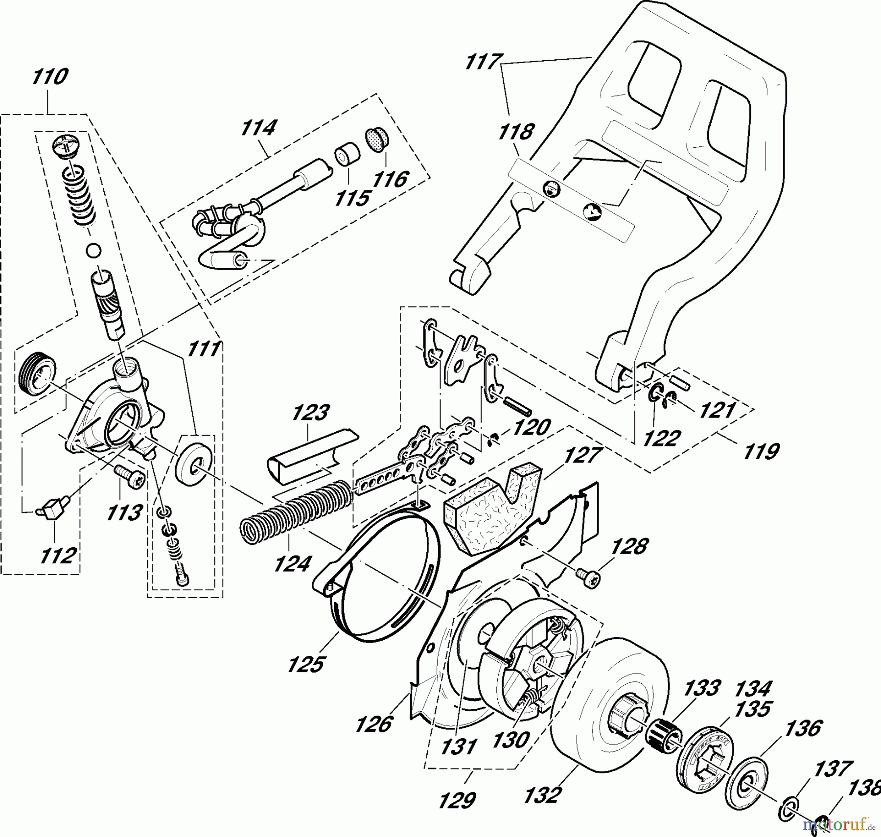  Dolmar Kettensägen Benzin Kettensäge PS9010 6  Ölpumpe, Kupplung, Kettenbremse