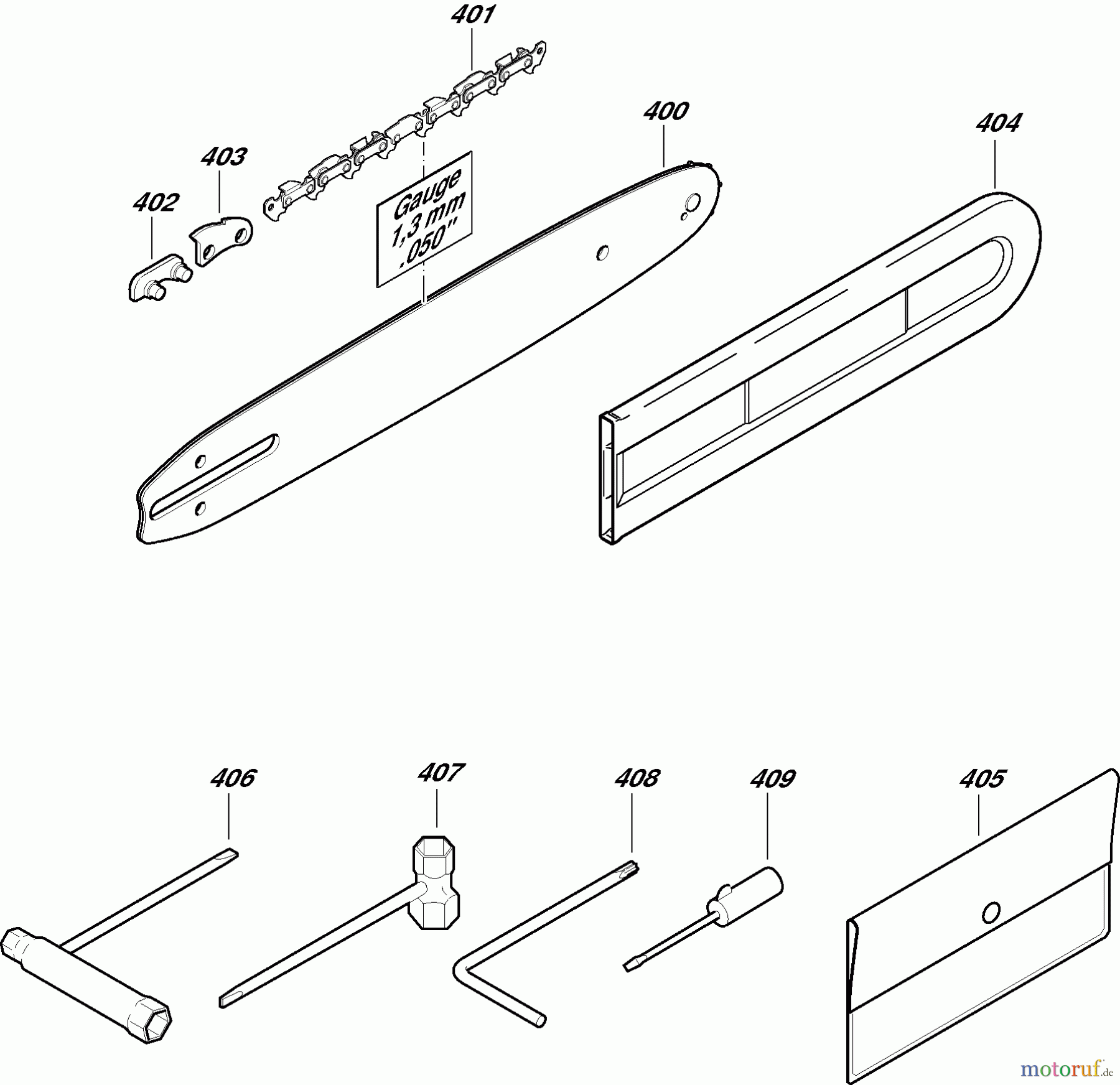 Dolmar Kettensägen Benzin Kettensäge PS-3400 9  Sägeschienen, Sägeketten, Werkzeug