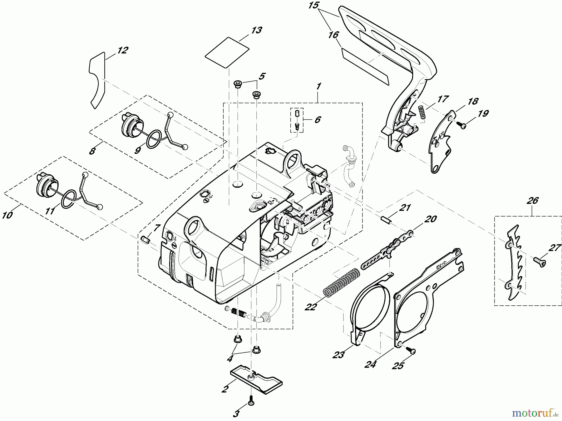  Dolmar Kettensägen Benzin Kettensäge PS3410 1  Tank, Kettenbremse