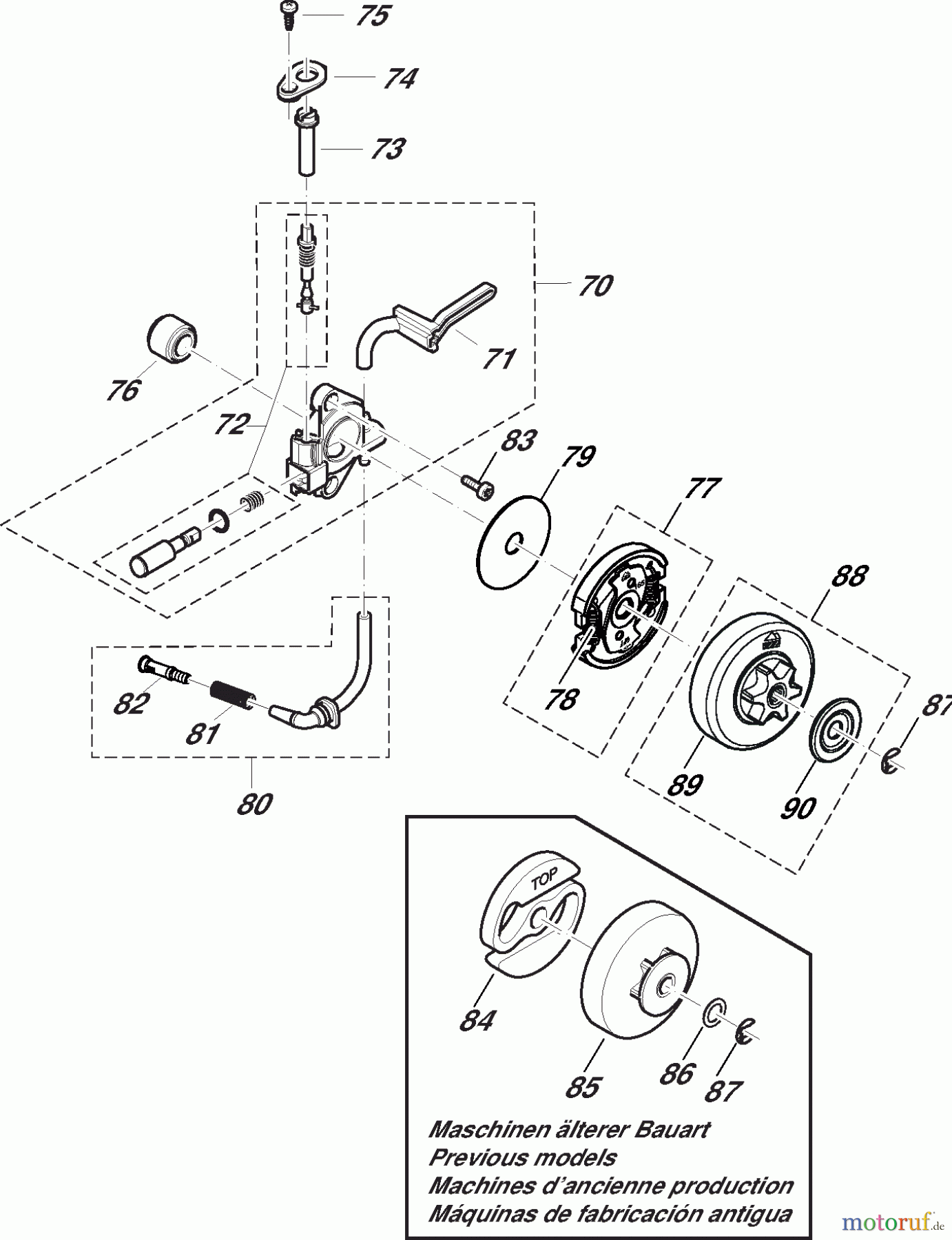  Dolmar Kettensägen Benzin Kettensäge PS3410 3  Ölpumpe, Kupplung