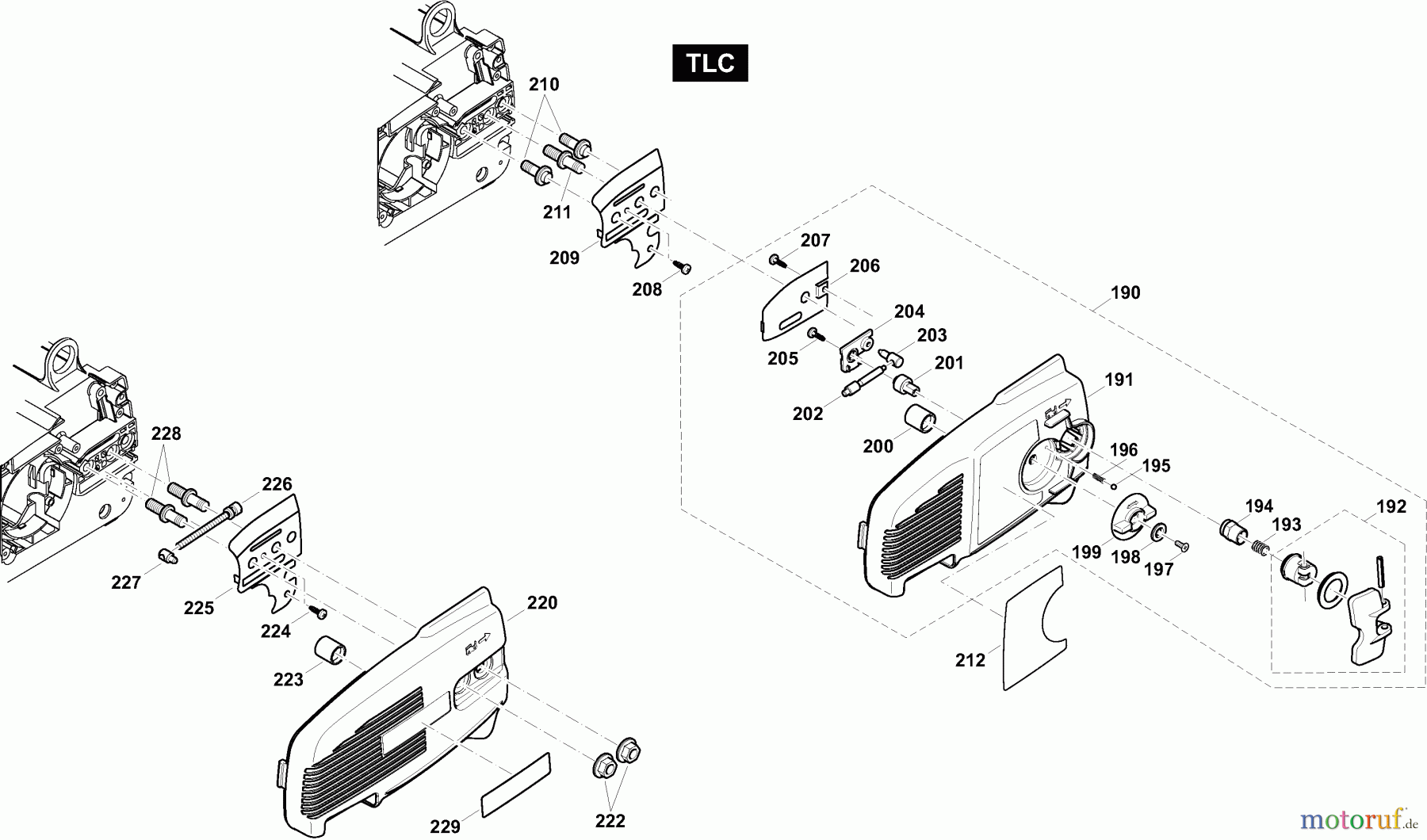  Dolmar Kettensägen Benzin Kettensäge PS3410 7  Kettenradschutz, Kettenspanner