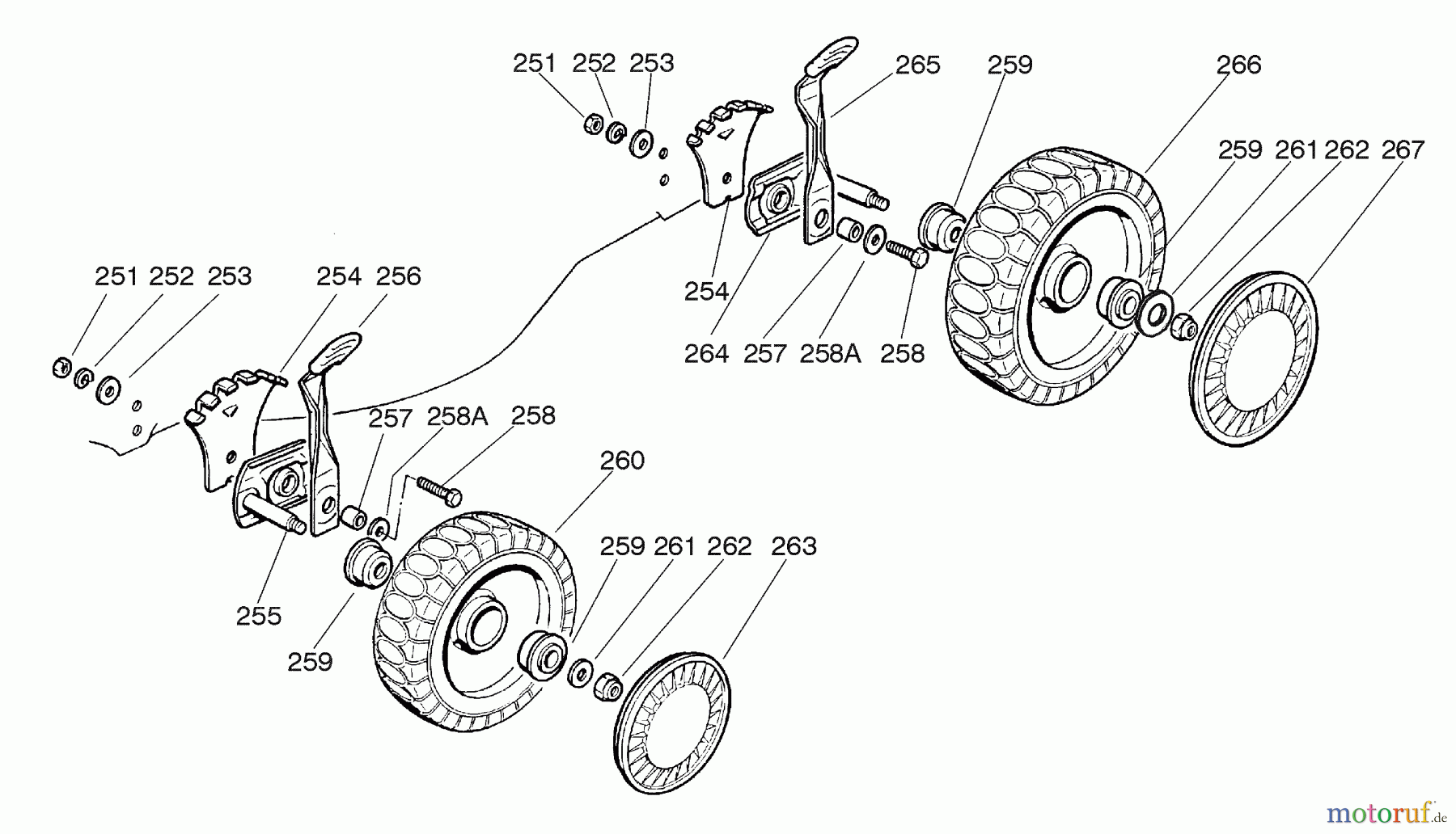  Dolmar Rasenmäher Benzin PM-48 PM-48 (2003-2004) 6  Räder, Fahrwerksverstellung