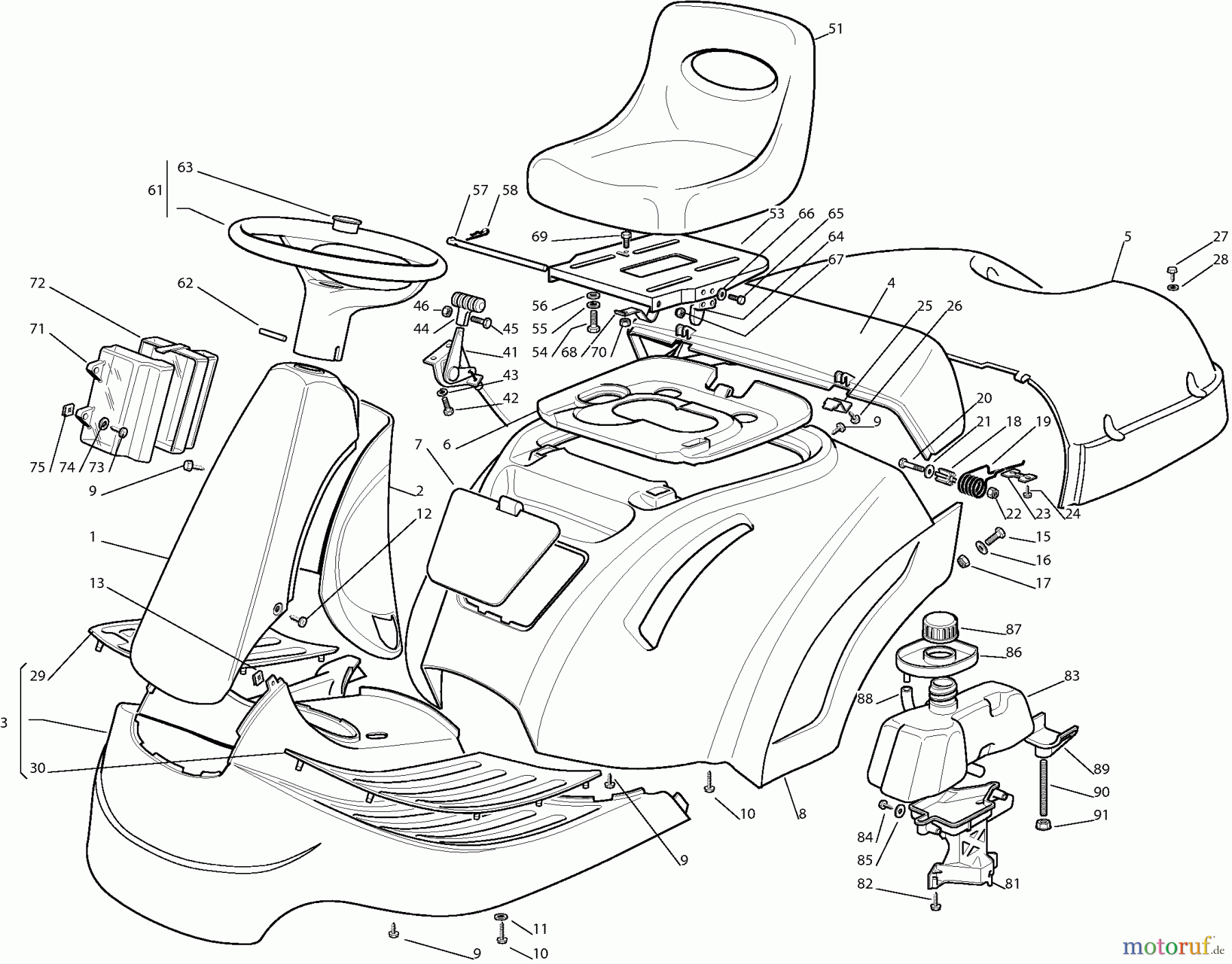 Dolmar Rasentraktoren RM7213H RM-72.13 H (2006) 2 KARROSSERIE