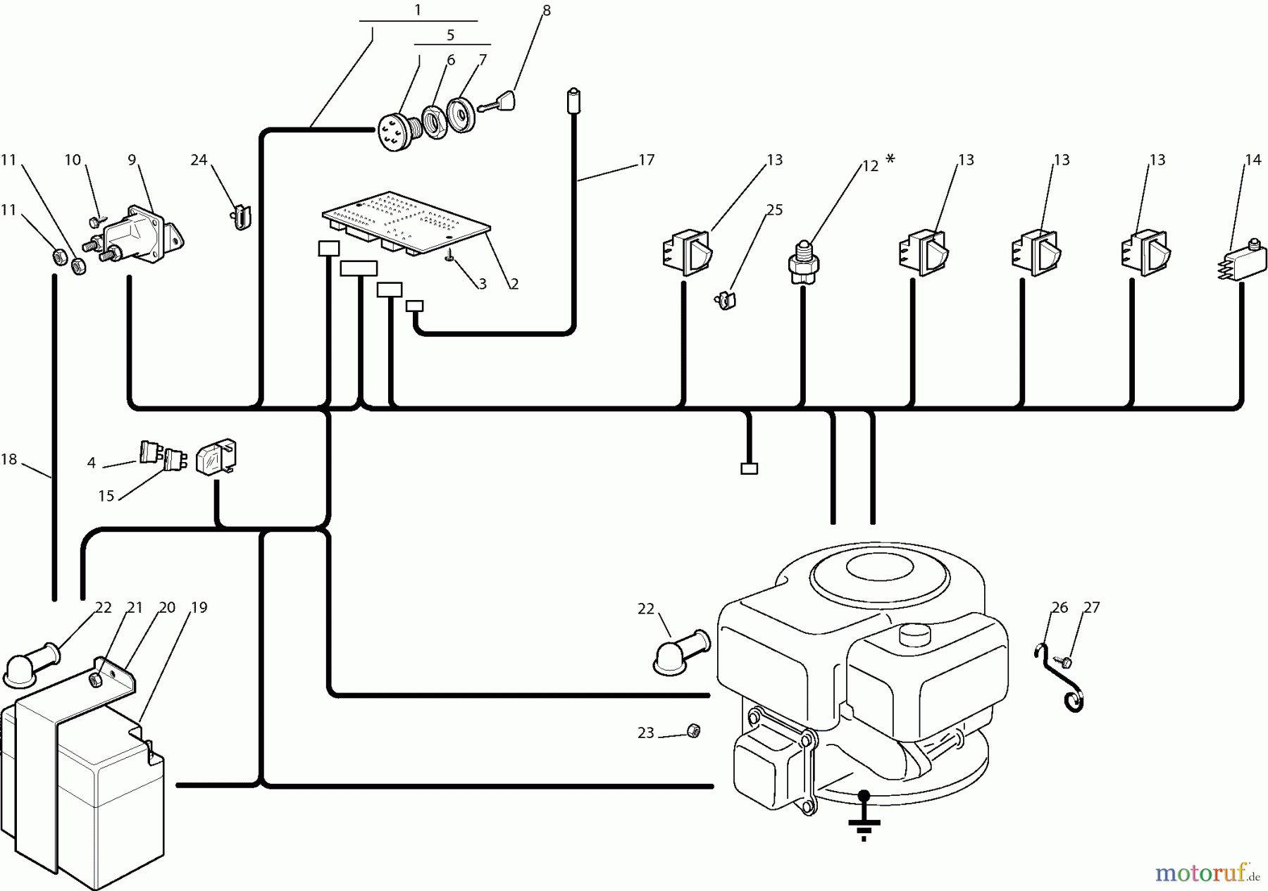 Dolmar Rasentraktoren RM7213H RM-72.13 H (2006) 11 ELEKTRISCHE TEILE