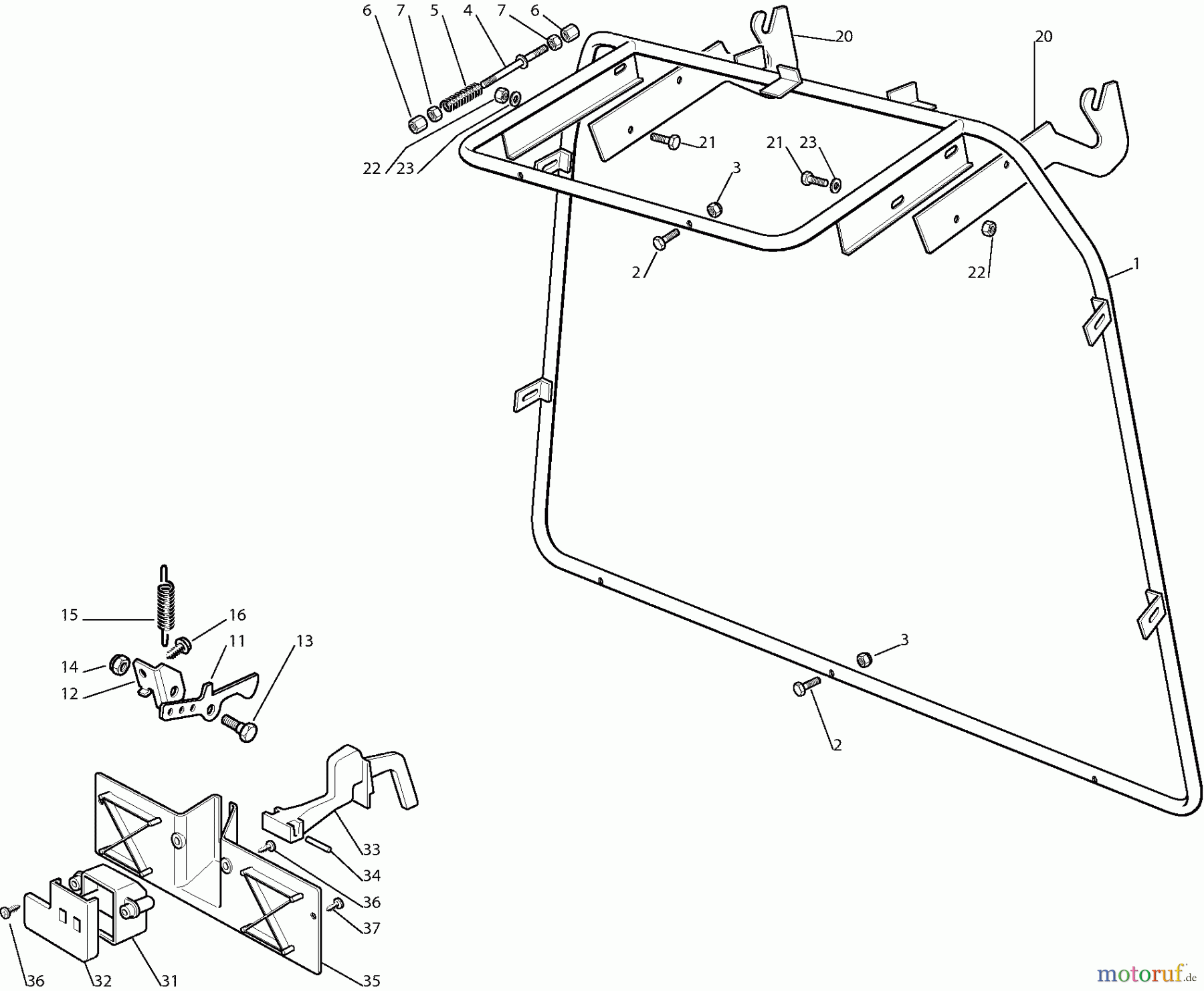 Dolmar Rasentraktoren TM9214H TM-92.14 H (2006) 10 Halterung Grasfangsack