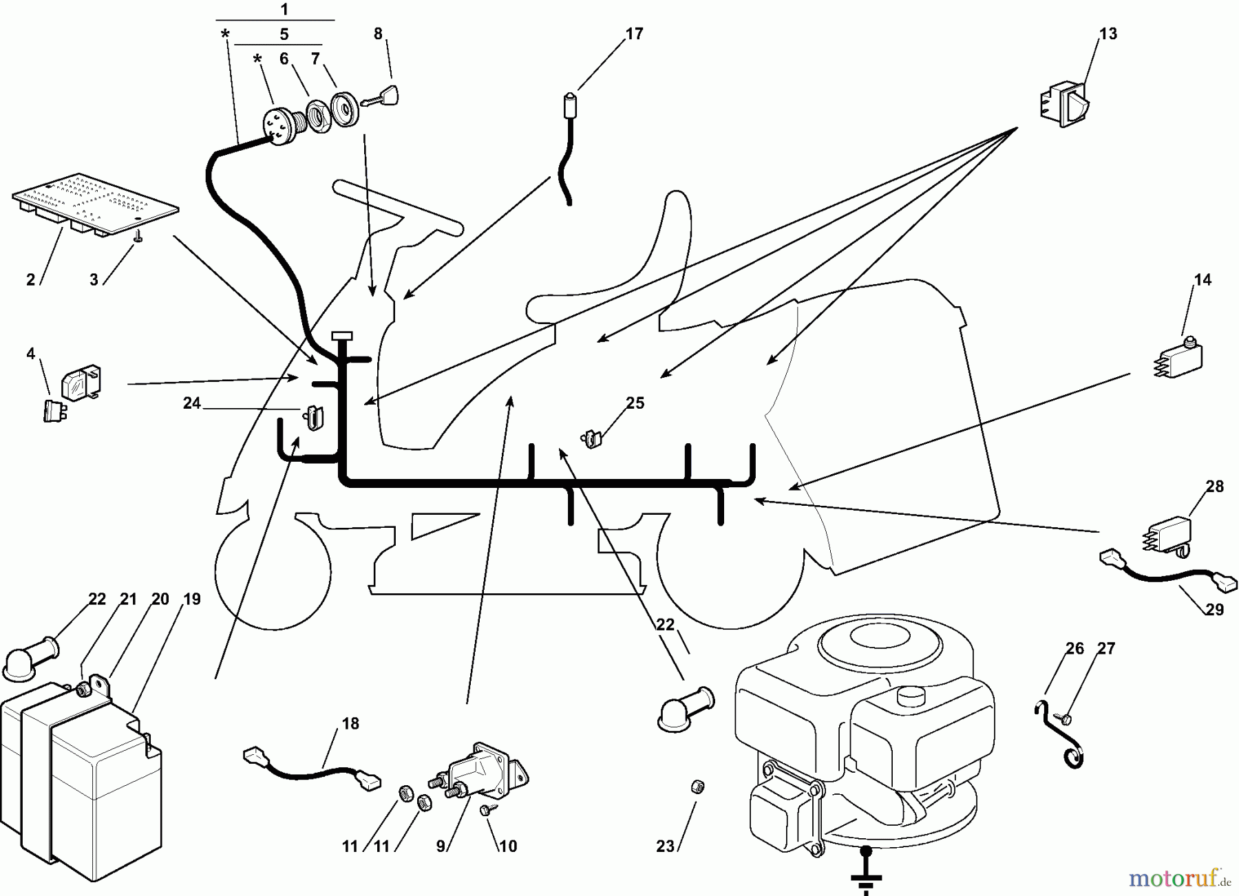 Dolmar Rasentraktoren RM7213H RM-72.13 H (2007) 11 ELEKTRISCHE TEILE