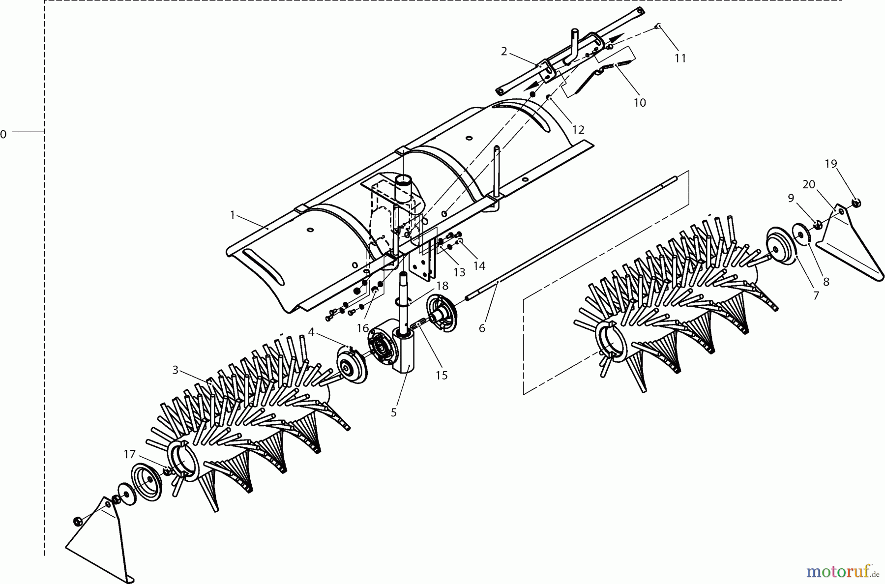 Dolmar Rasentraktoren Zubehör RS-120, TA-250, TK-420, TK-520, TS-125 11 TK-420 - Kehrmaschine (Basiswechsler)
