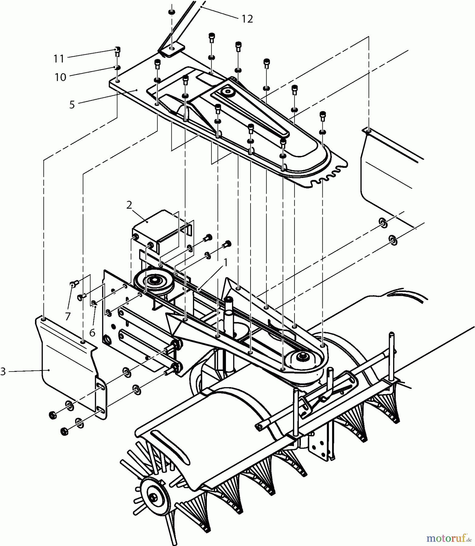 Dolmar Rasentraktoren Zubehör RS-120, TA-250, TK-420, TK-520, TS-125 14 TK-420 - Kehrmaschine (Basiswechsler)