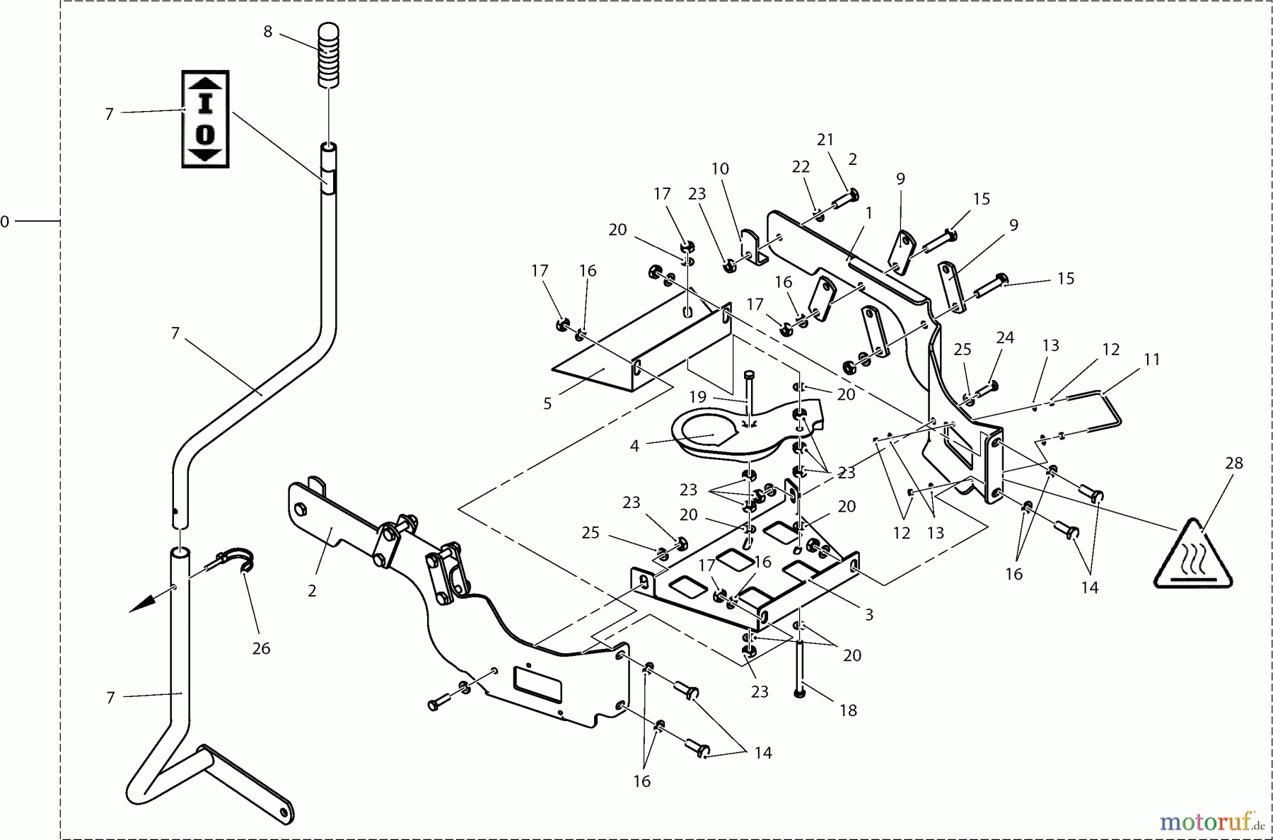 Dolmar Rasentraktoren Zubehör RS-120, TA-250, TK-420, TK-520, TS-125 3 92 cm - Anbaurahmen (Schnellwechsler) (=>2014)