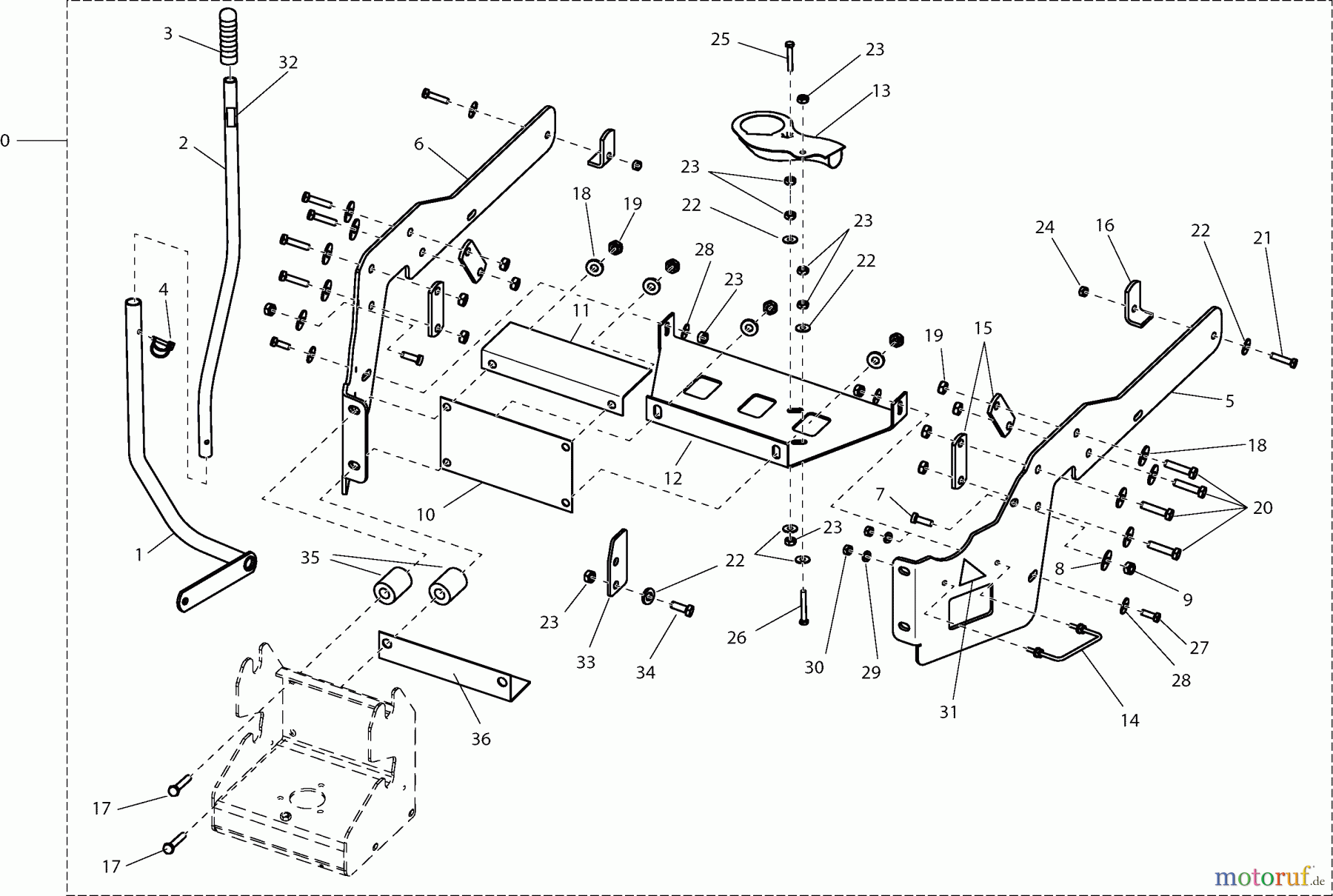 Dolmar Rasentraktoren Zubehör RS-120, TA-250, TK-420, TK-520, TS-125 5 98 cm - Anbaurahmen (Schnellwechsler)