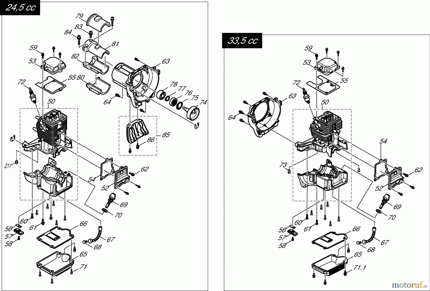  Dolmar Motorsensen & Trimmer Benzin 4-Takt MS-352.4 U 1  Kurbelgehäuse, Zylinder