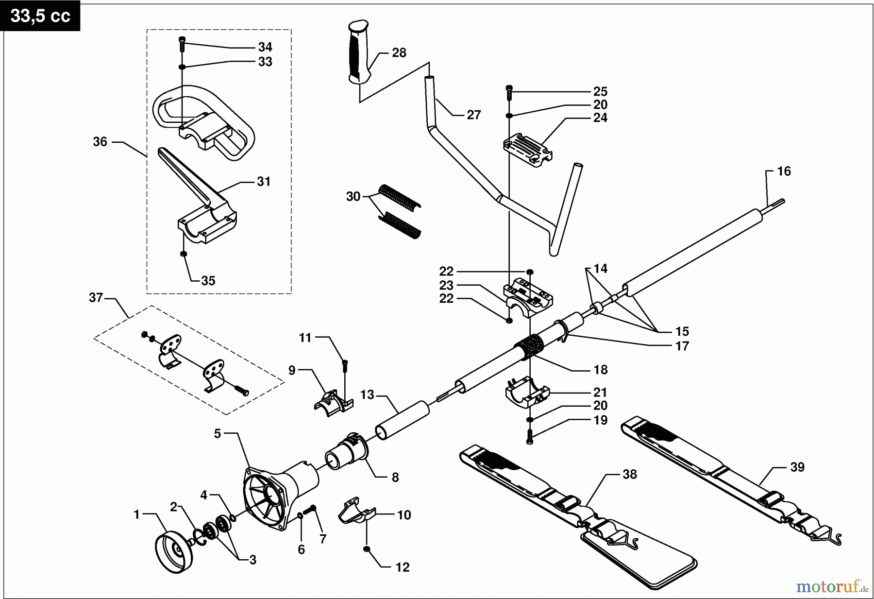  Dolmar Motorsensen & Trimmer Benzin 4-Takt MS-352.4 U 12  Hauptrohr, Handgriff
