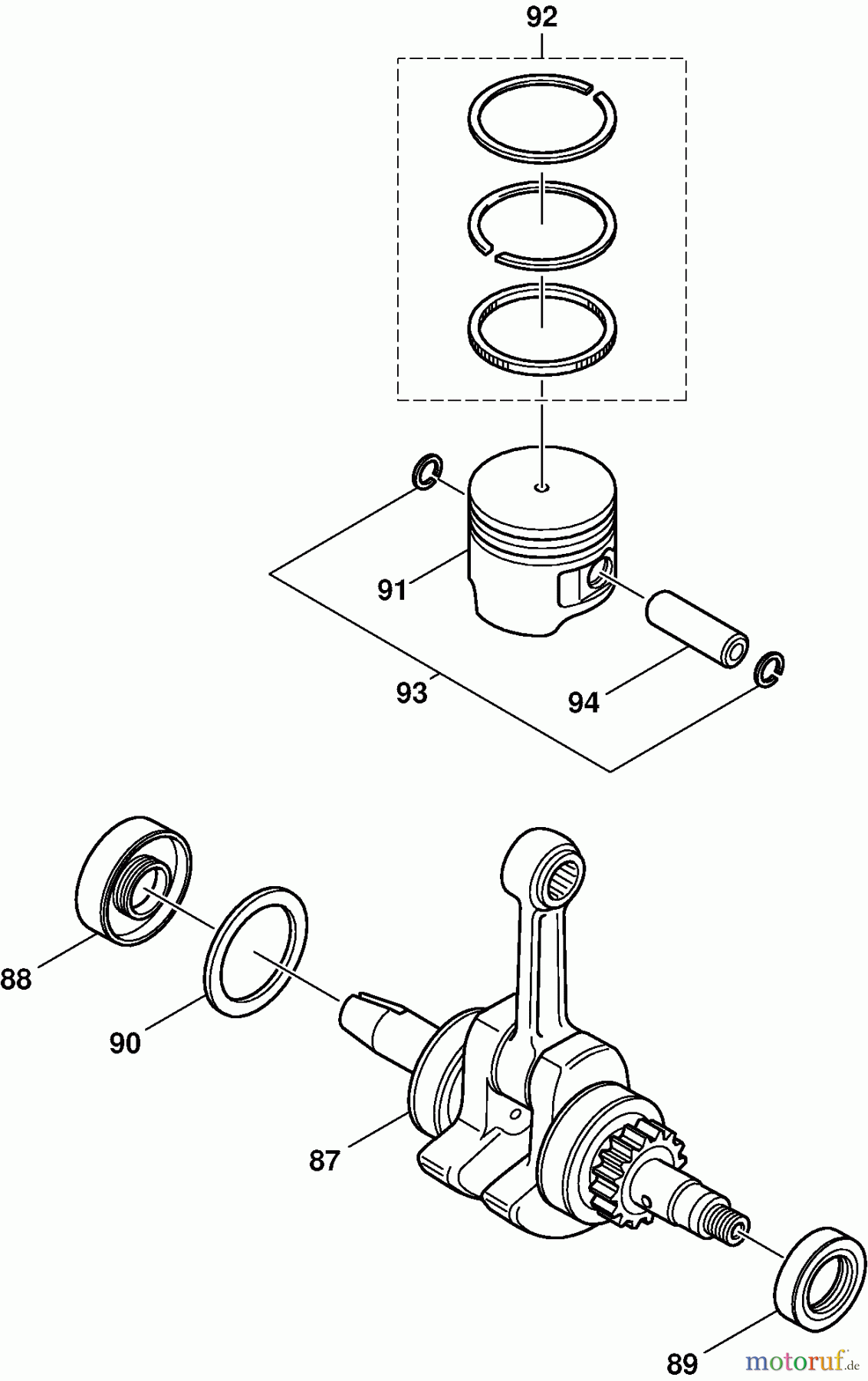  Dolmar Motorsensen & Trimmer Benzin 4-Takt MS-352.4 C 2  Kurbelwelle, Kolben