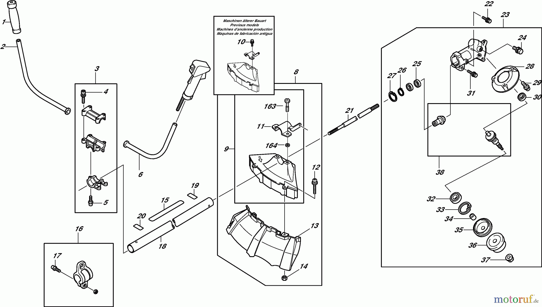  Dolmar Motorsensen & Trimmer Benzin 2-Takt MS-3202 3  Hauptrohr, Getriebegehäuse