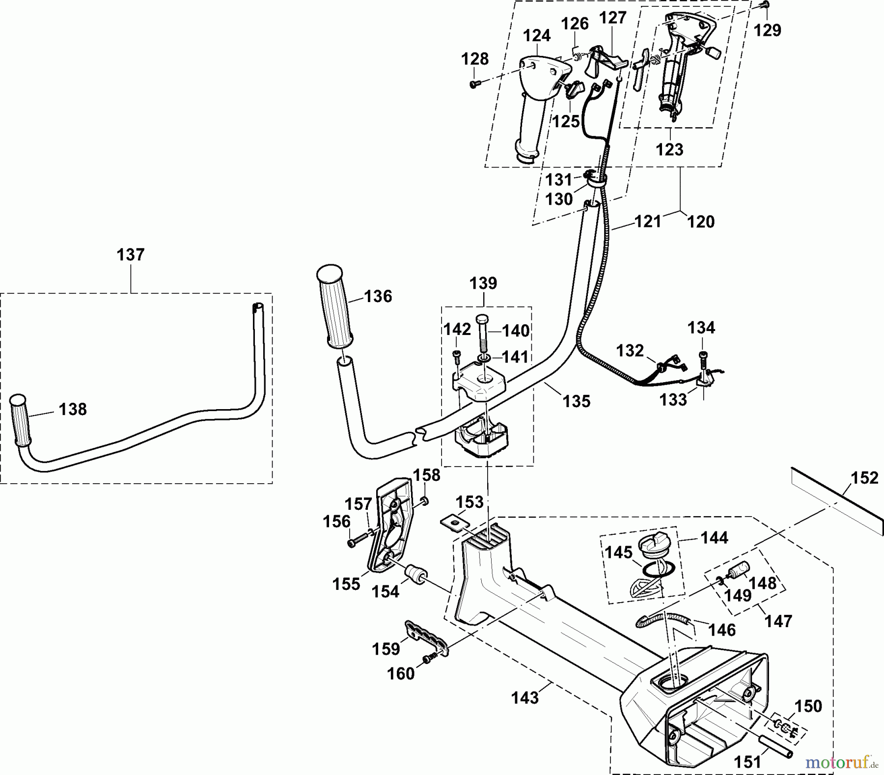  Dolmar Motorsensen & Trimmer Benzin 2-Takt MS-4010 5  Kraftstofftank, Handgriff