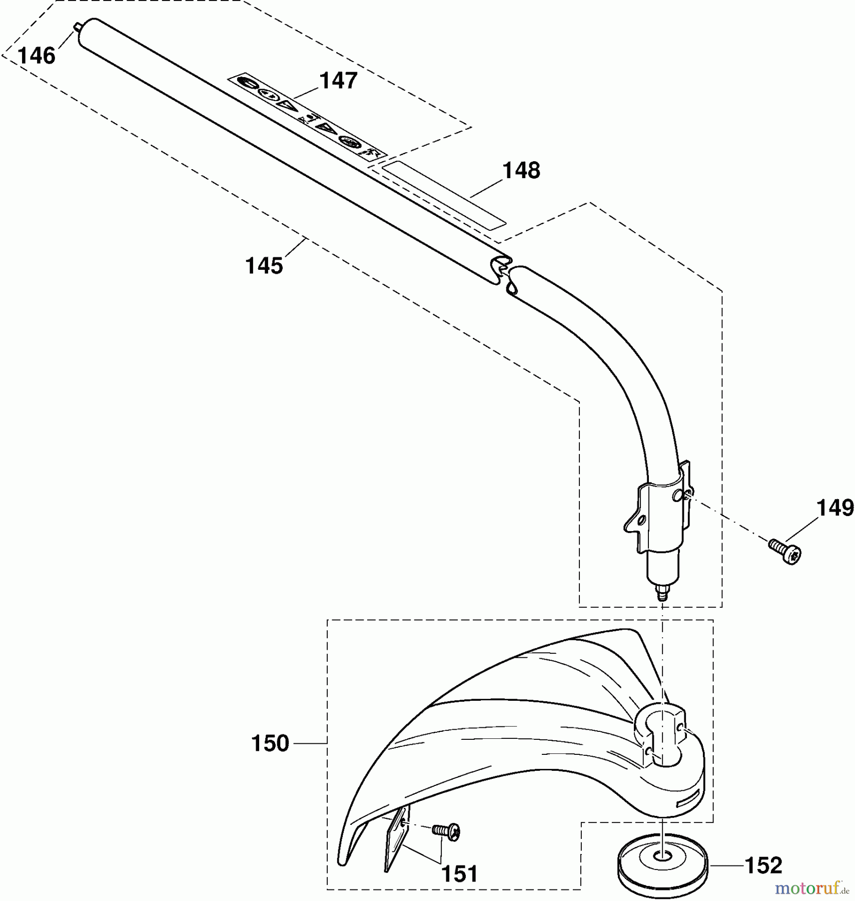 Dolmar Motorsensen & Trimmer Benzin 2-Takt LT-30 8 Schaftrohr, Schutzhaube
