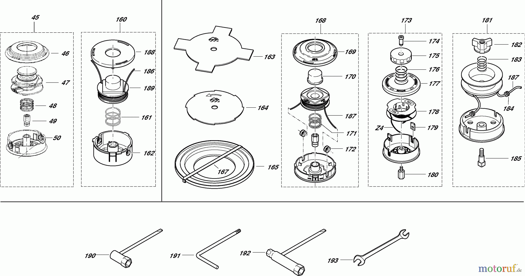 Dolmar Motorsensen & Trimmer Benzin 2-Takt LT-30 9 Schneidwerkzeuge, Werkzeug