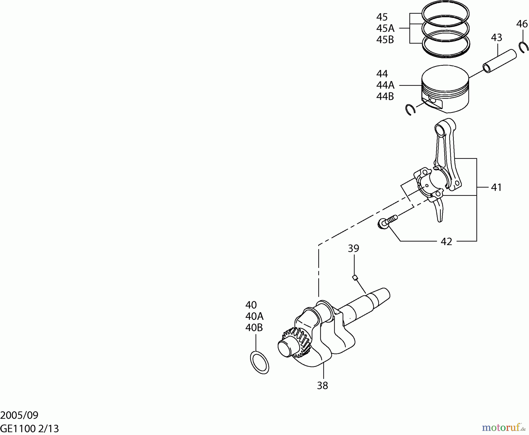 Dolmar Stromerzeuger GE-1100 2 Kurbelwelle, Kolben
