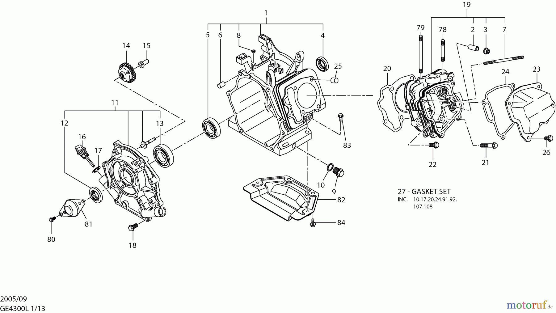  Dolmar Stromerzeuger GE-4300 L 1  Kurbelgehäuse, Zylinder