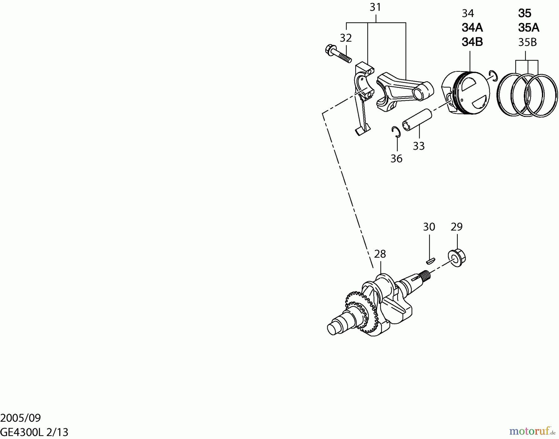  Dolmar Stromerzeuger GE-4300 L 2  Kurbelwelle, Kolben