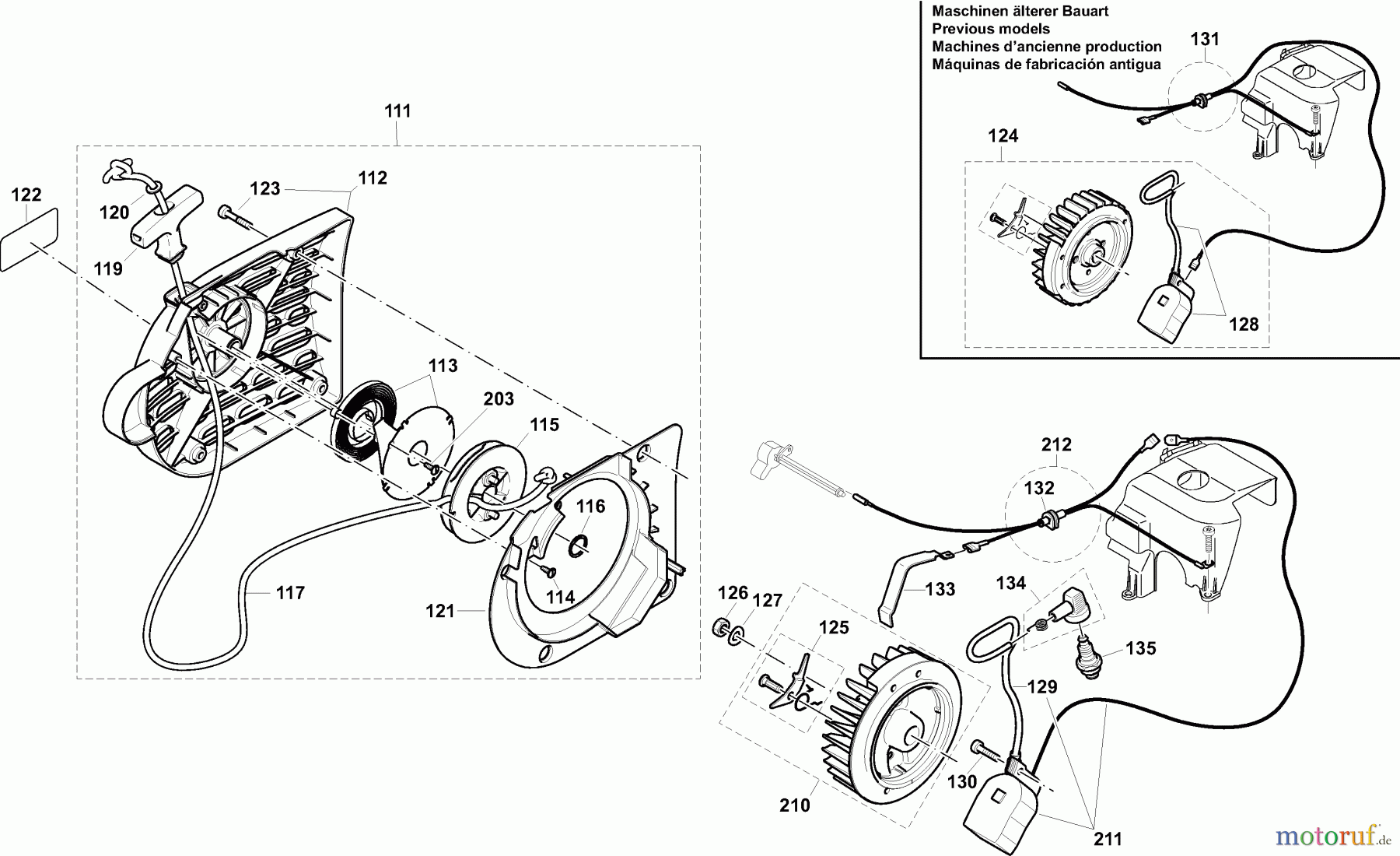 Dolmar Trennschleifer Benzin PC-6412 S 5 Anwerfvorrichtung, Magnetzünder