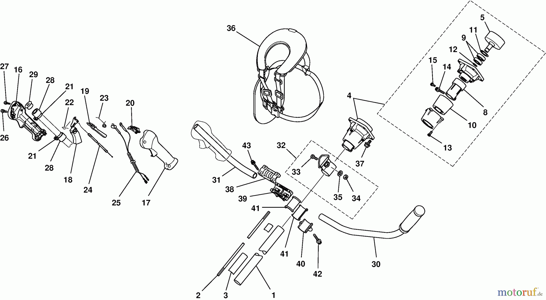 Dolmar Motorsensen & Trimmer Benzin 2-Takt MS-430 U 12,2 U - Schaftrohr, Handgriff