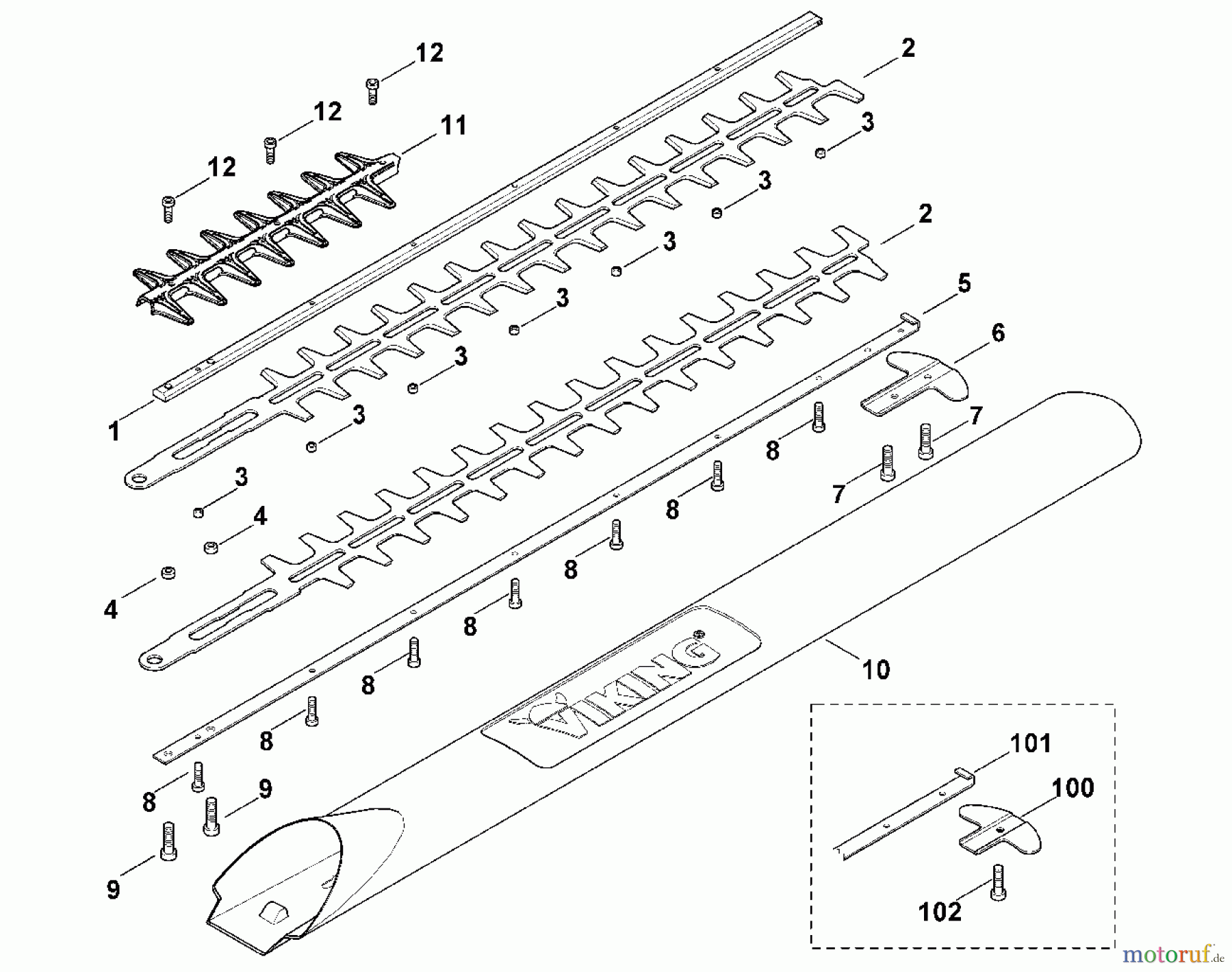  Viking Handgeführte Elektrogeräte Heckenscheren Elektro HE 805, HE 815 D - Schneidsystem