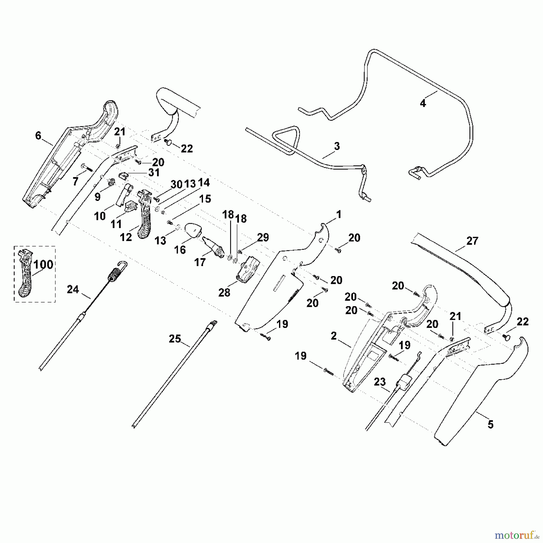 Viking Rasenmäher Benzinrasenmäher MB 650.0 VQ A - Lenker Oberteil