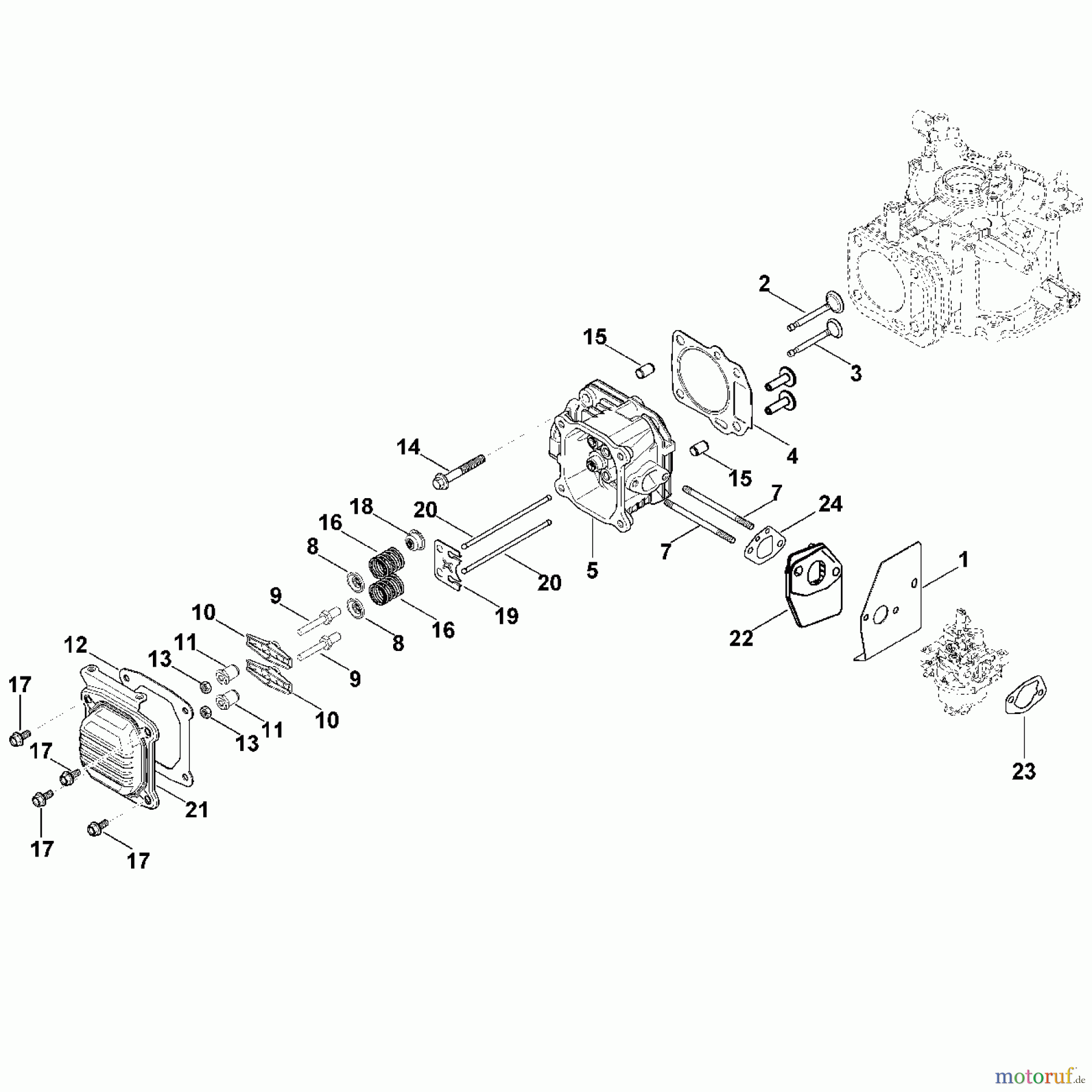 Viking Motoren KOHLER XT - 800 (XT800 - 0032) H - Ventildeckel, Ventile